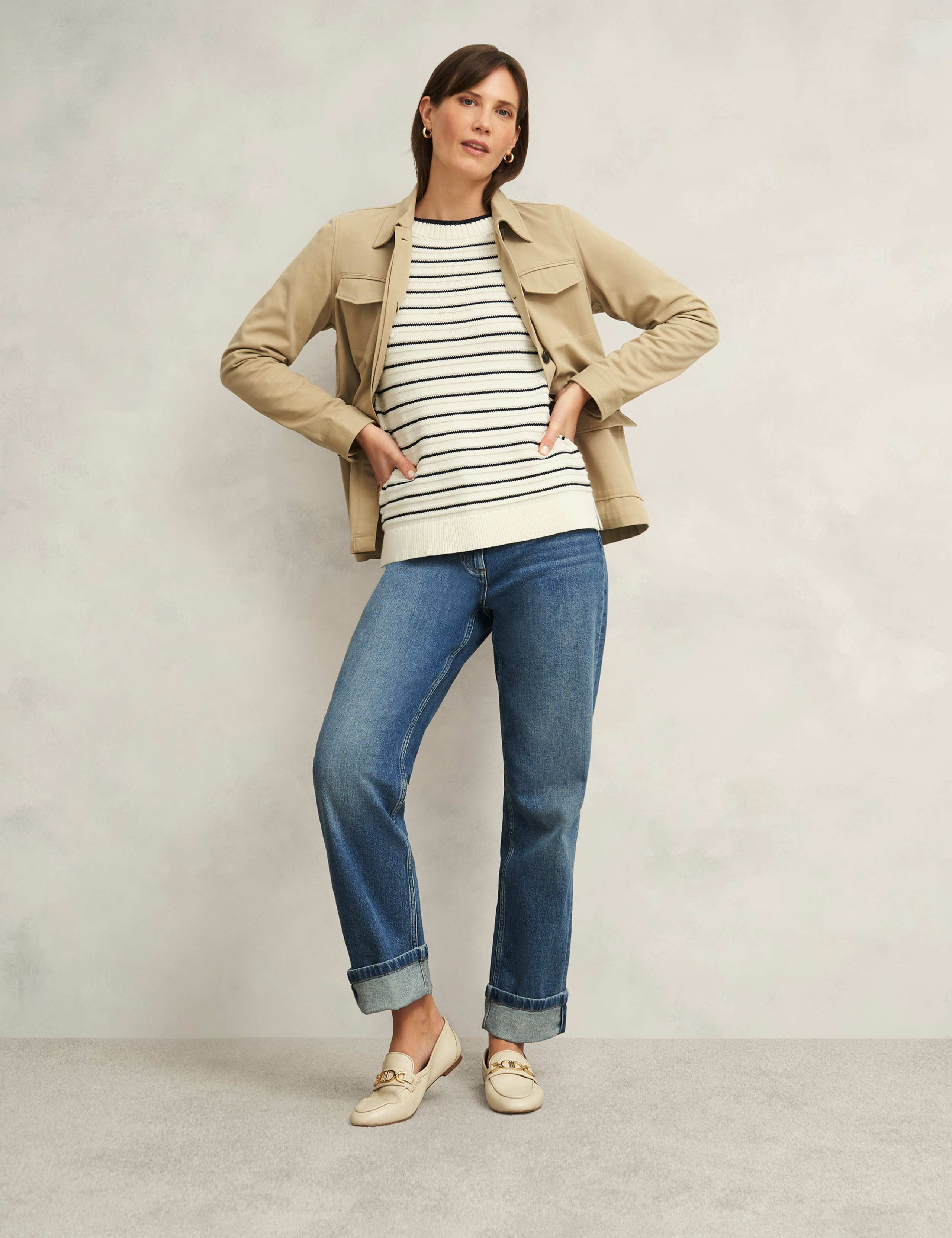Pure Cotton Striped Textured Jumper 6 of 8