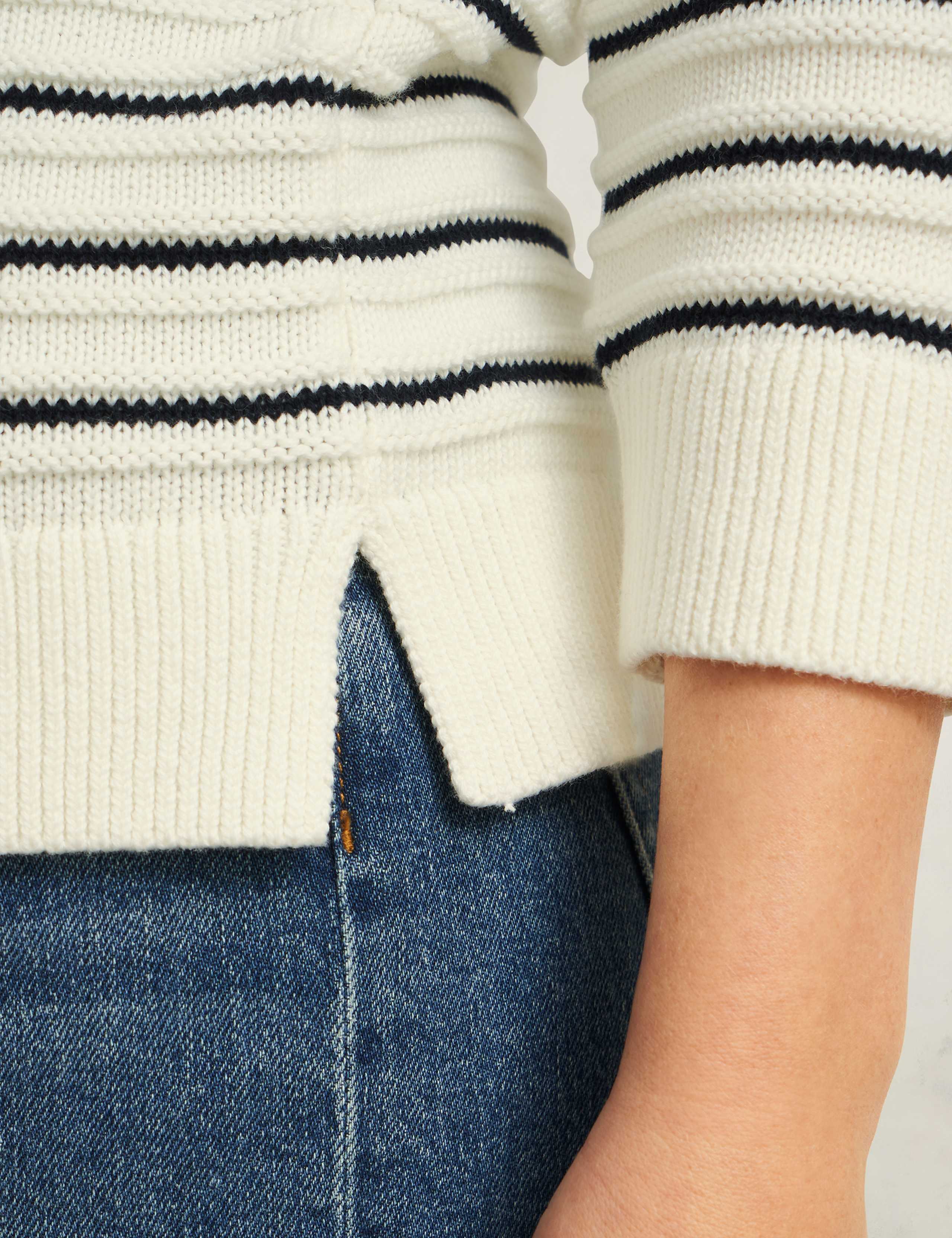 Pure Cotton Striped Textured Jumper 7 of 8