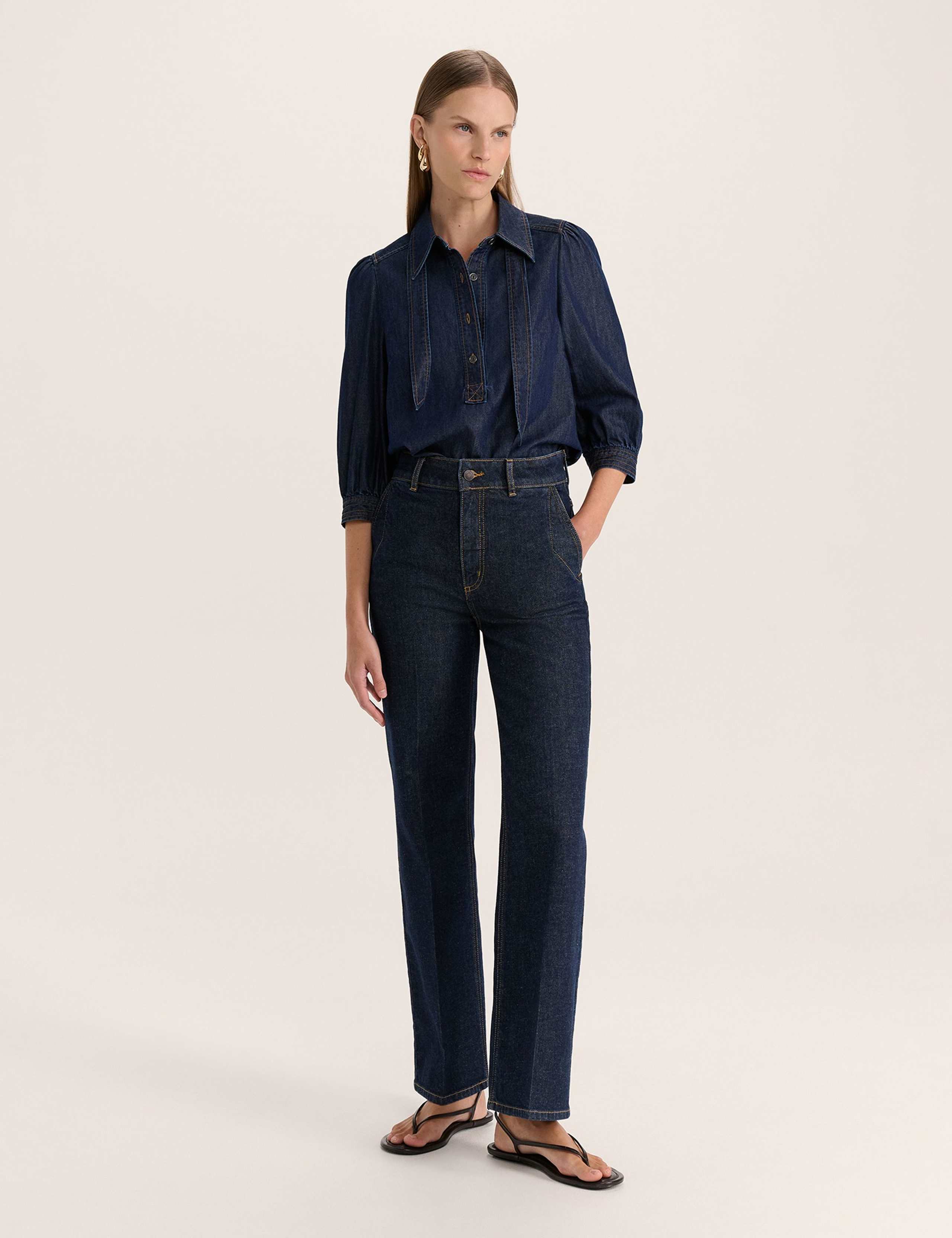 High Waisted Wide Leg Cropped Jeans 5 of 6