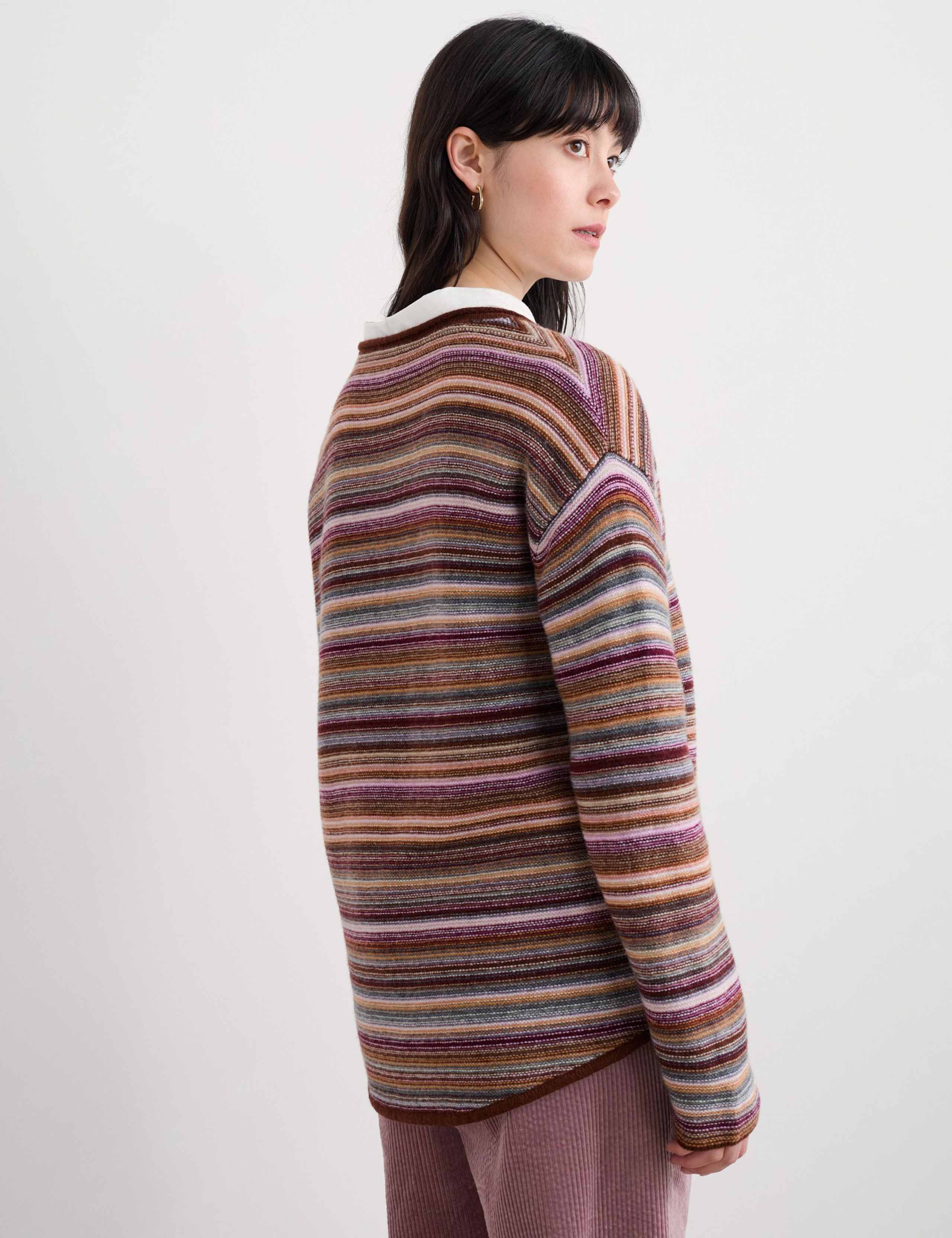 Merino Wool Rich Striped Oversized Jumper 3 of 5