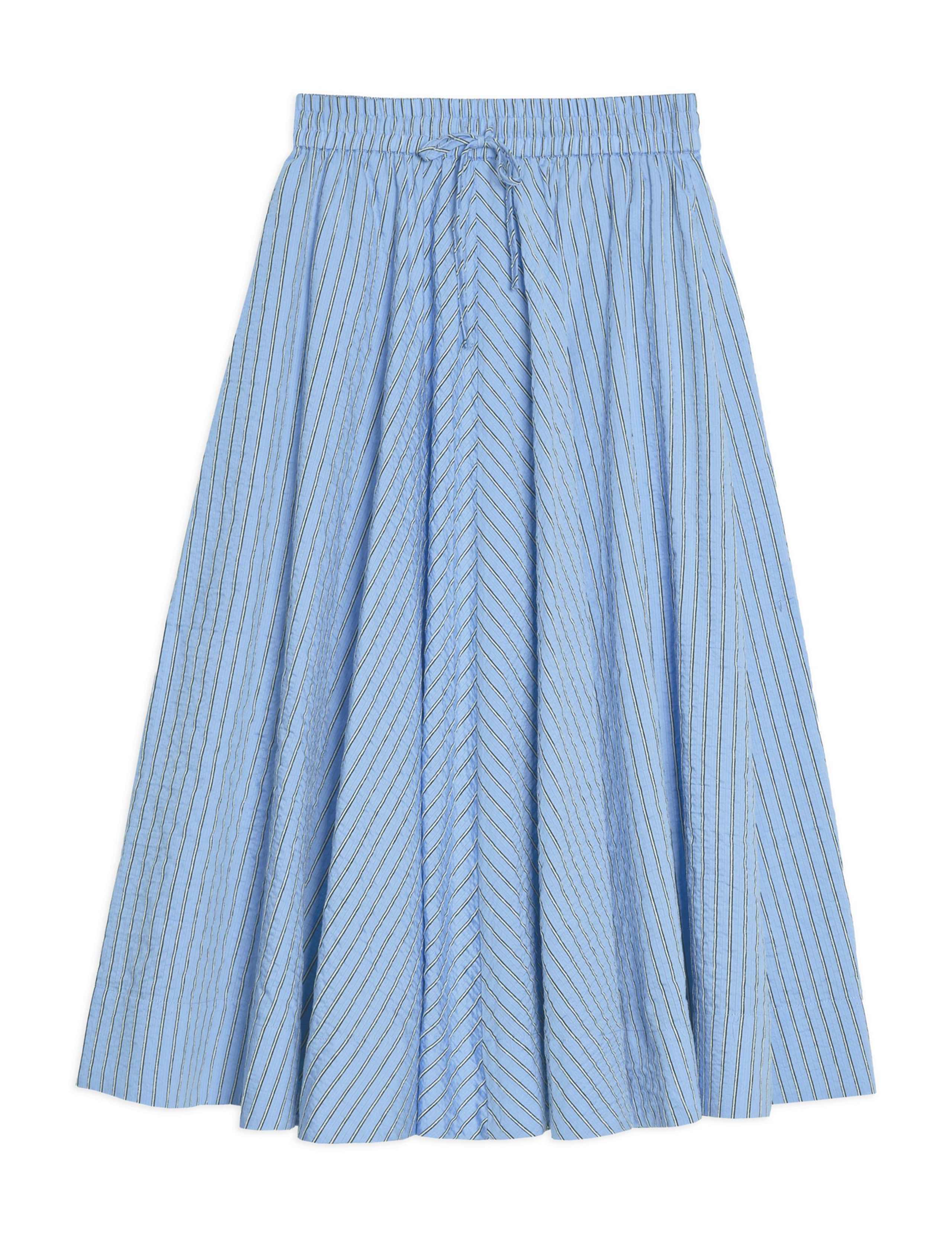 Textured Striped Midi A-Line Skirt 2 of 4