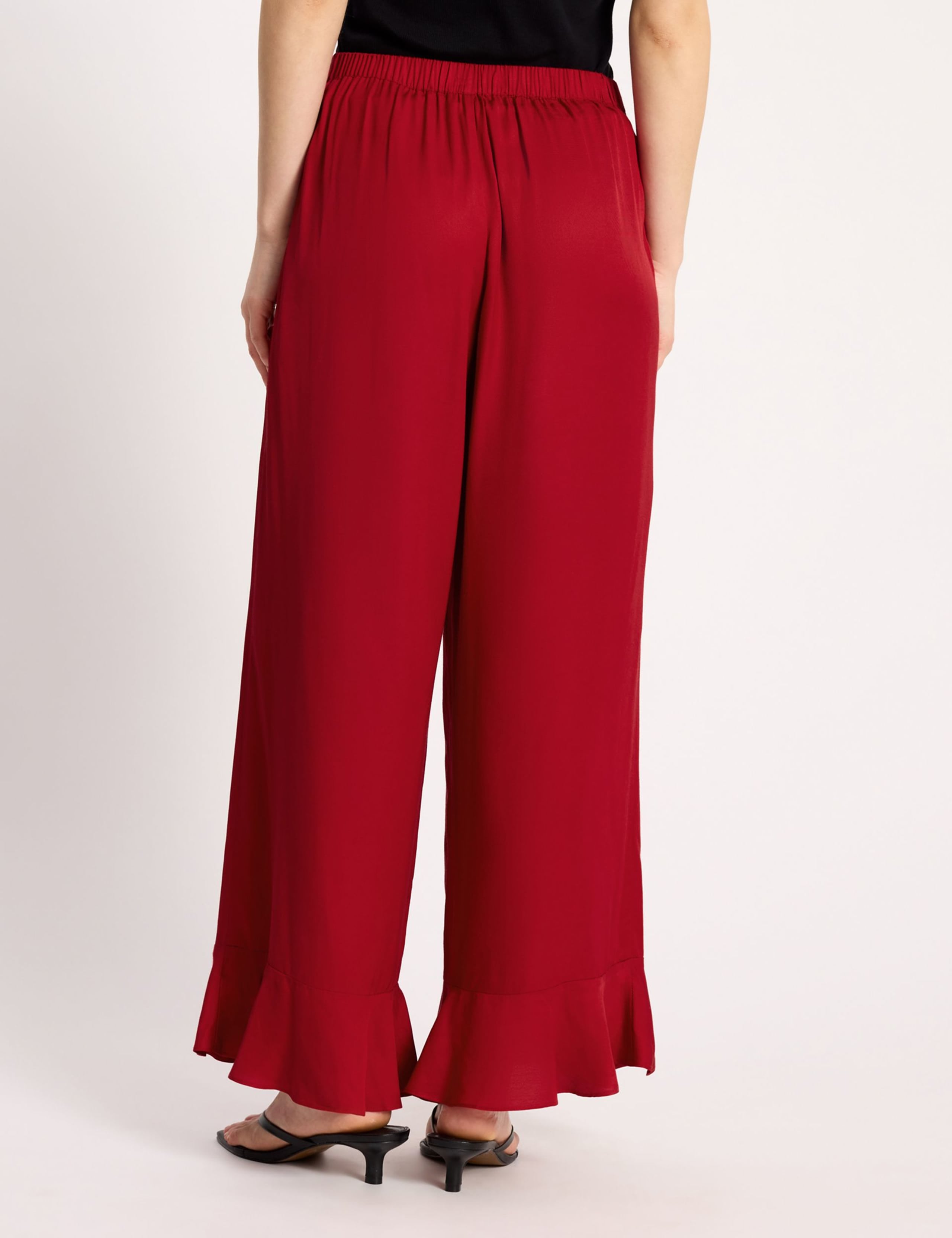Elasticated Waist Wide Leg Flared Trousers 5 of 5