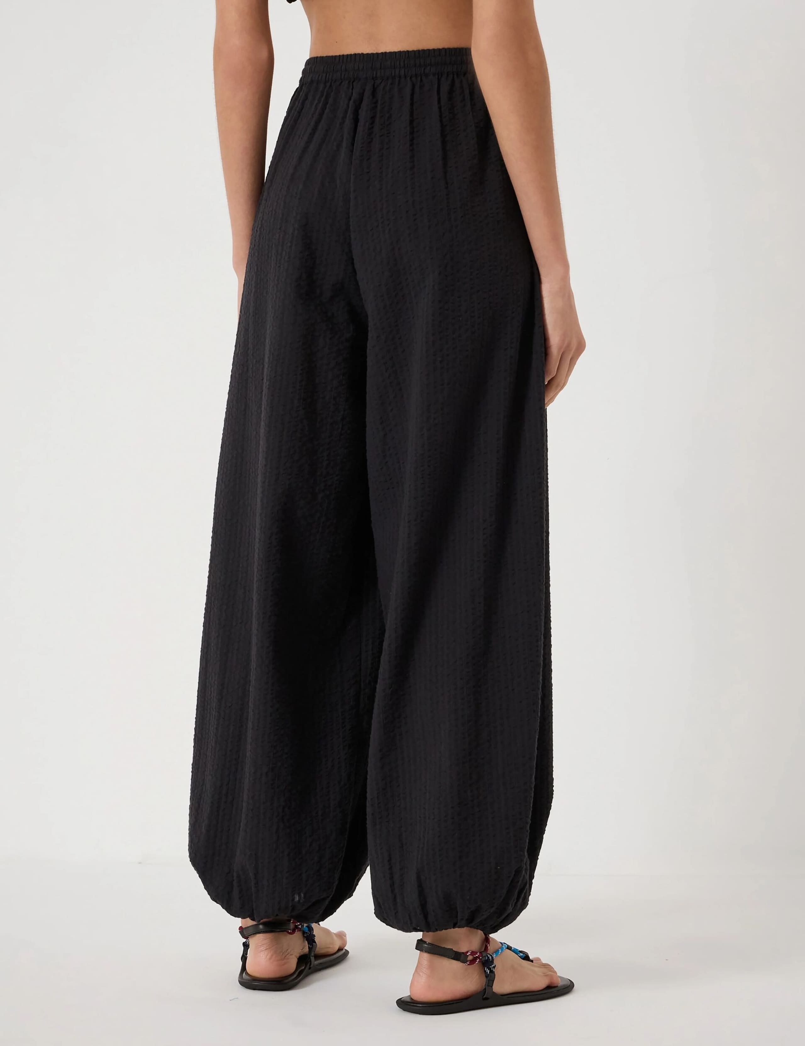 Pure Cotton Seersucker Balloon Trousers 4 of 6