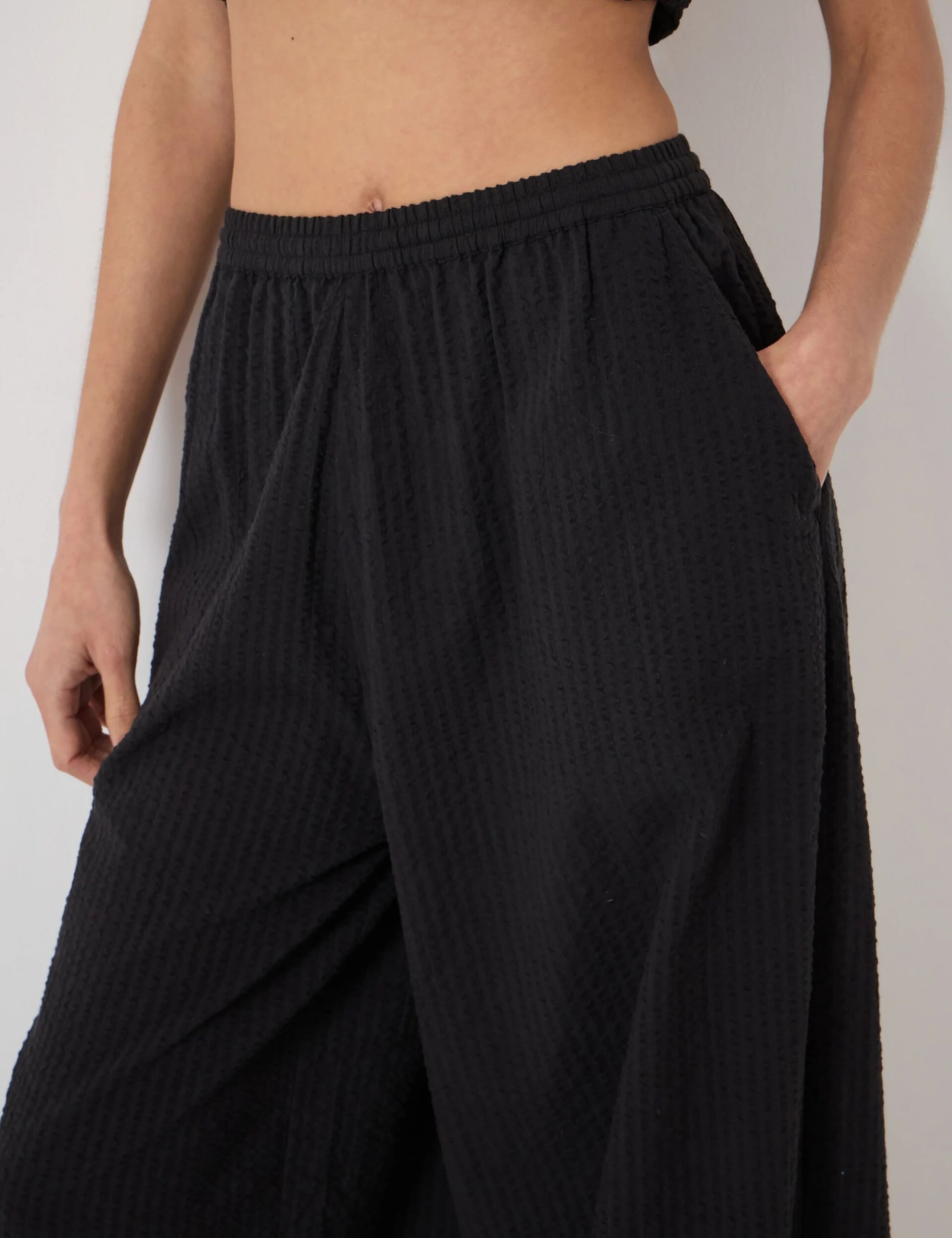 Pure Cotton Seersucker Balloon Trousers 5 of 6