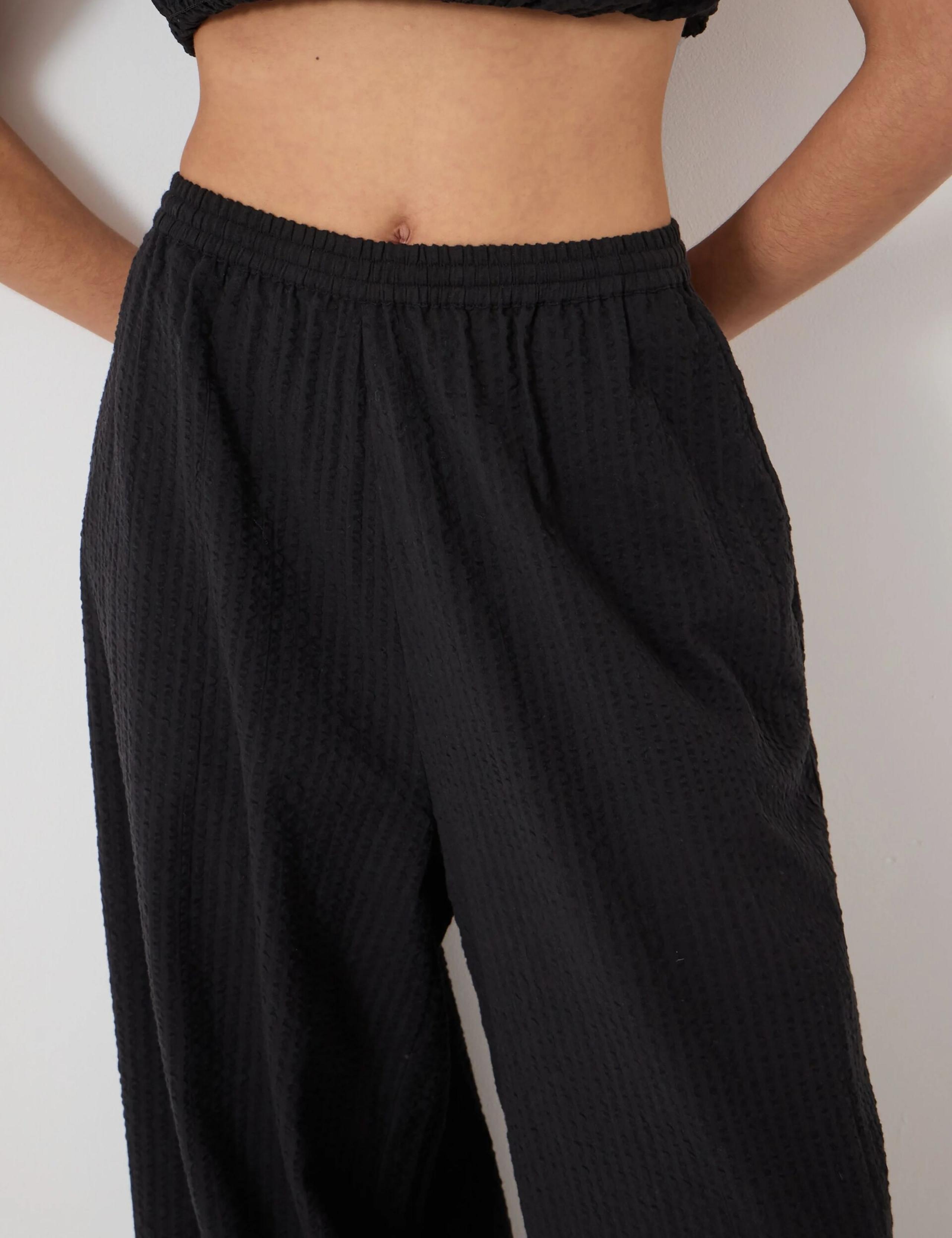 Pure Cotton Seersucker Balloon Trousers 6 of 6