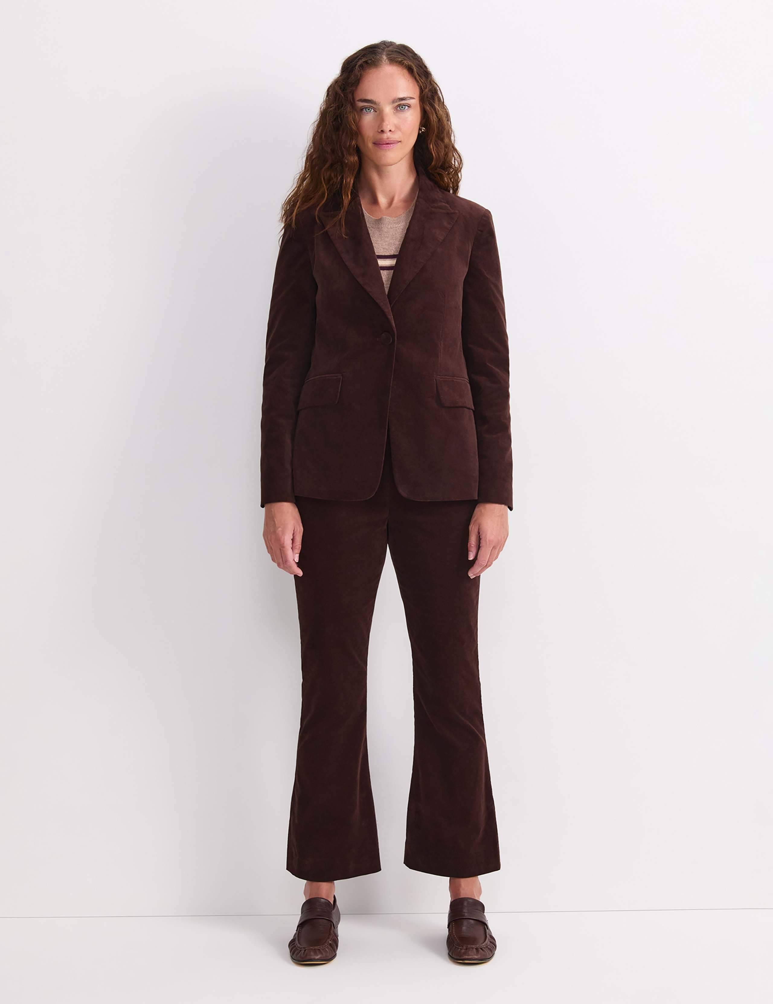 Velvet Single-Breasted Blazer 2 of 7