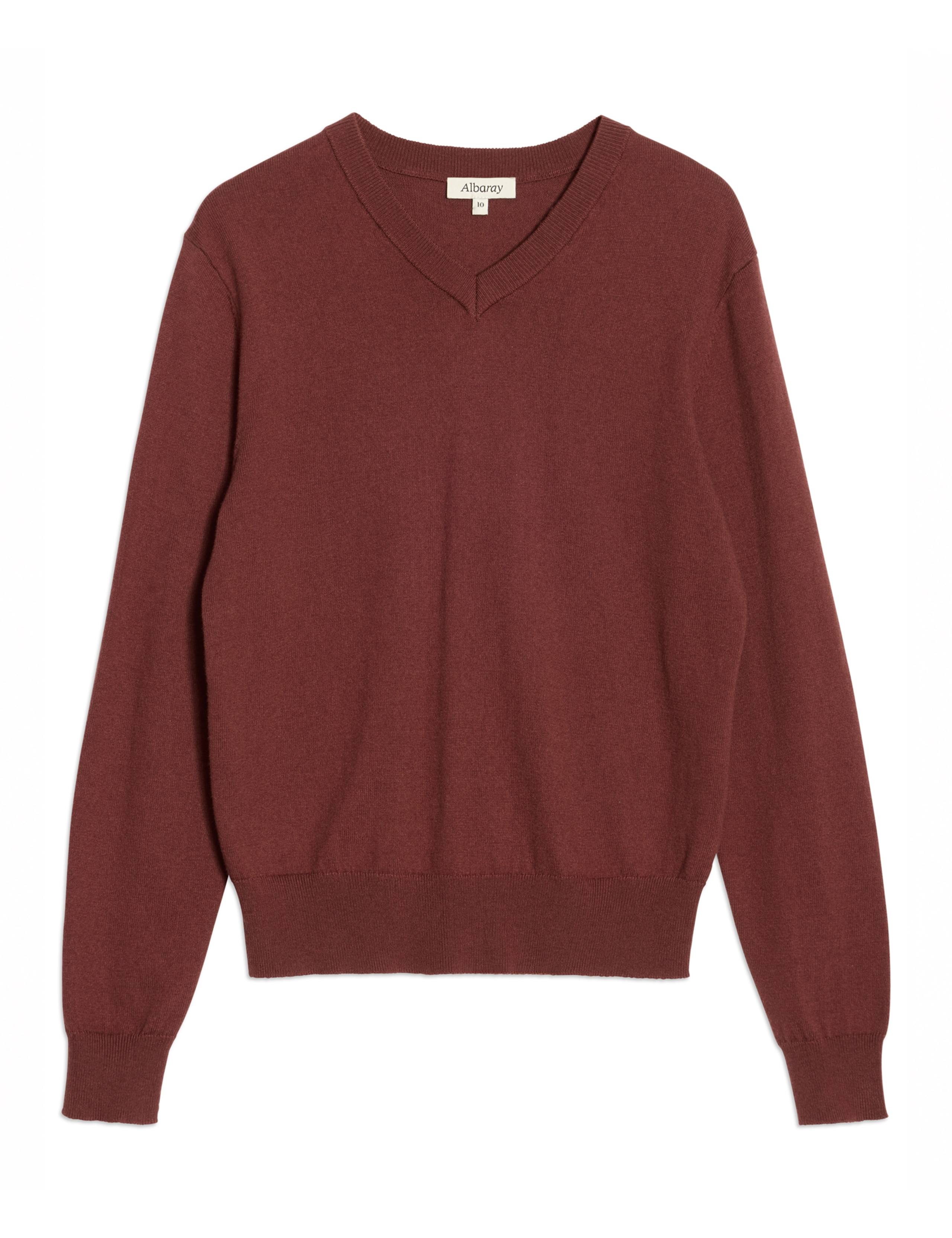 Cotton Blend V-Neck Jumper with Wool 2 of 4