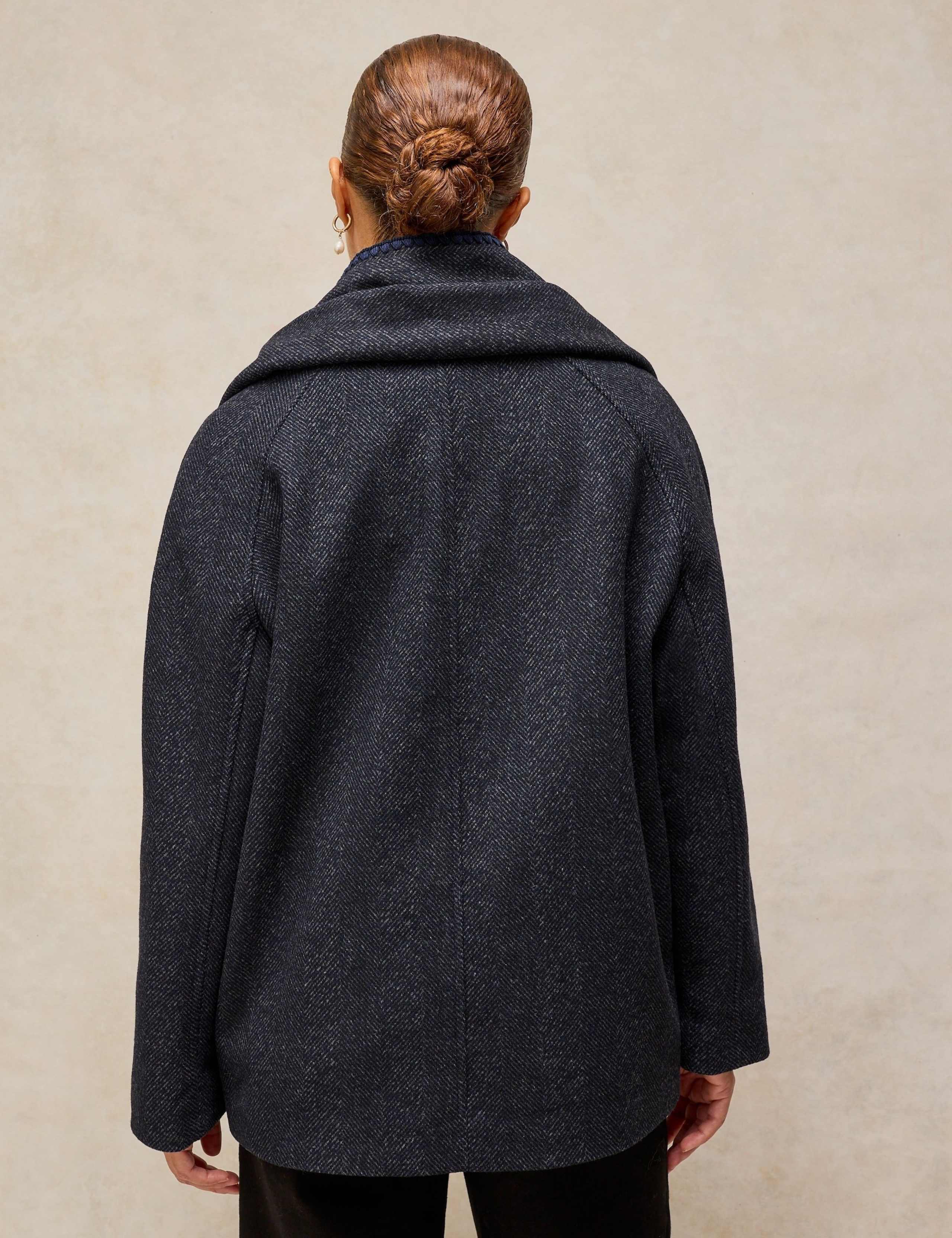 Frankie Wool Blend Button-Off Scarf Coat 4 of 7