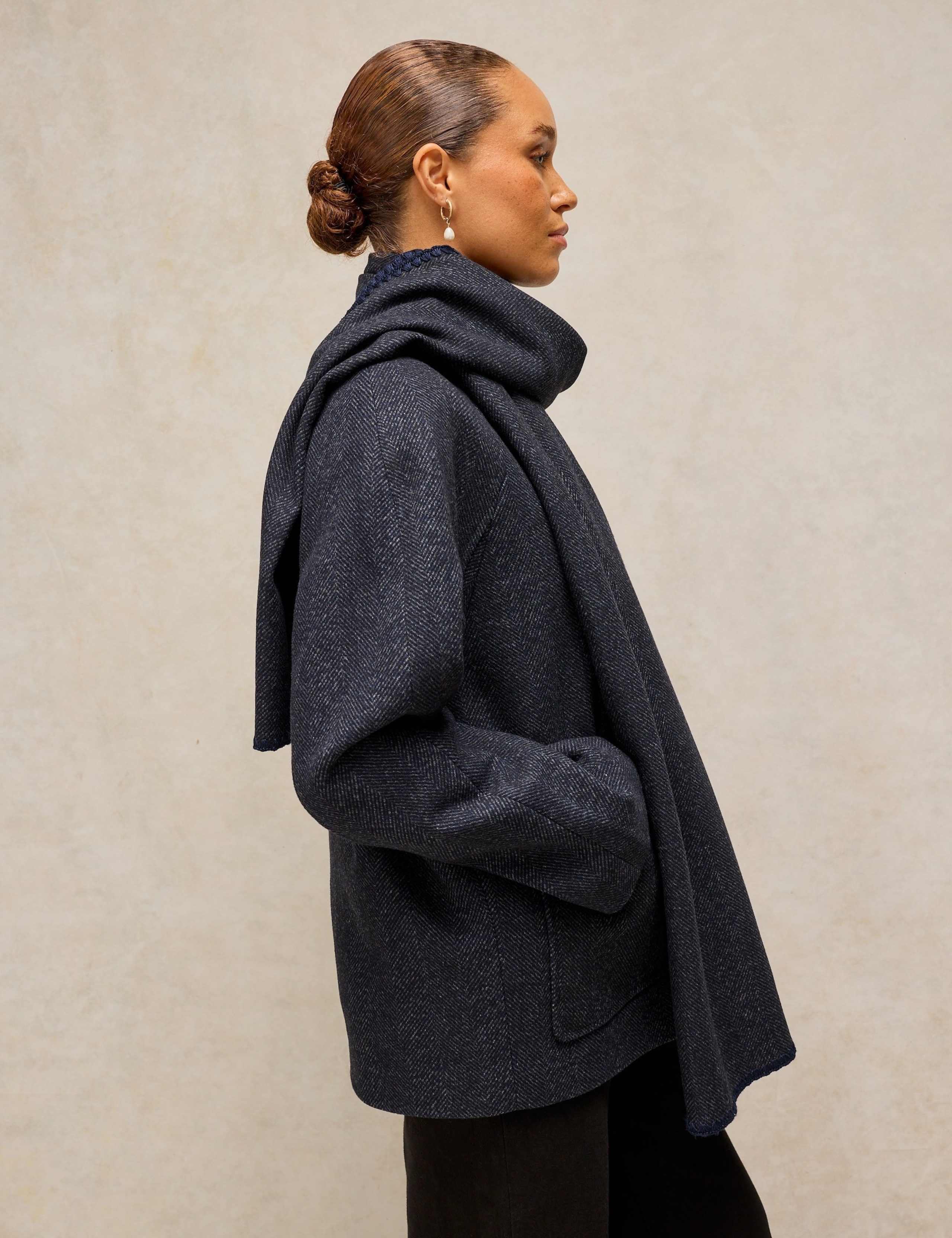 Frankie Wool Blend Button-Off Scarf Coat 5 of 7