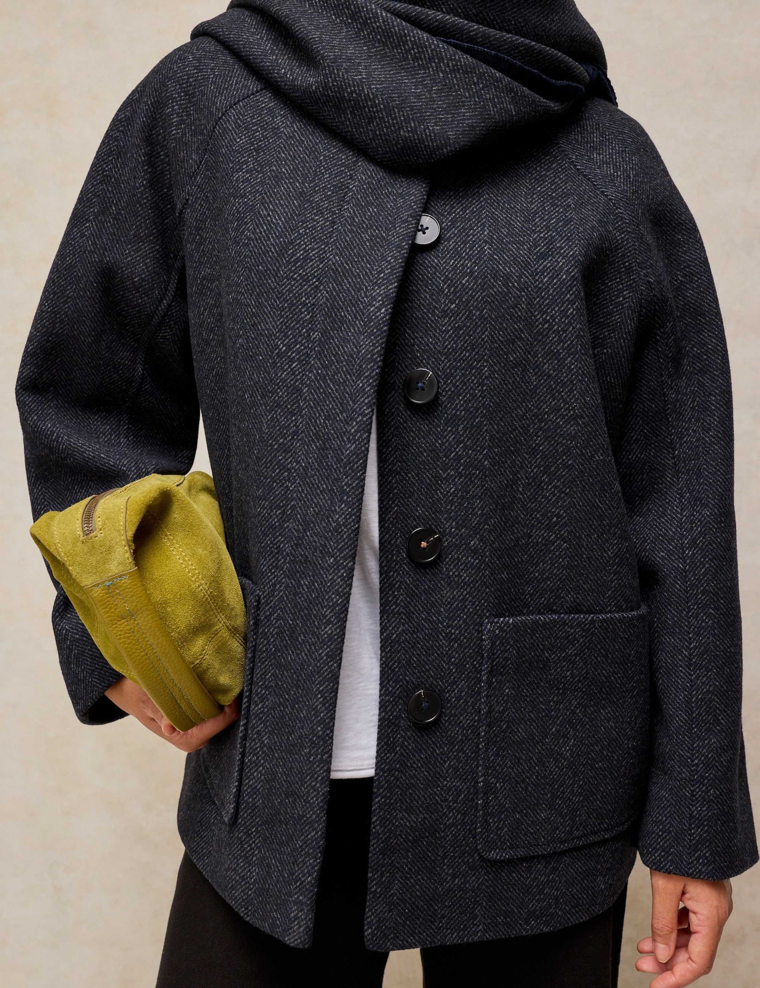 Frankie Wool Blend Button-Off Scarf Coat 6 of 7