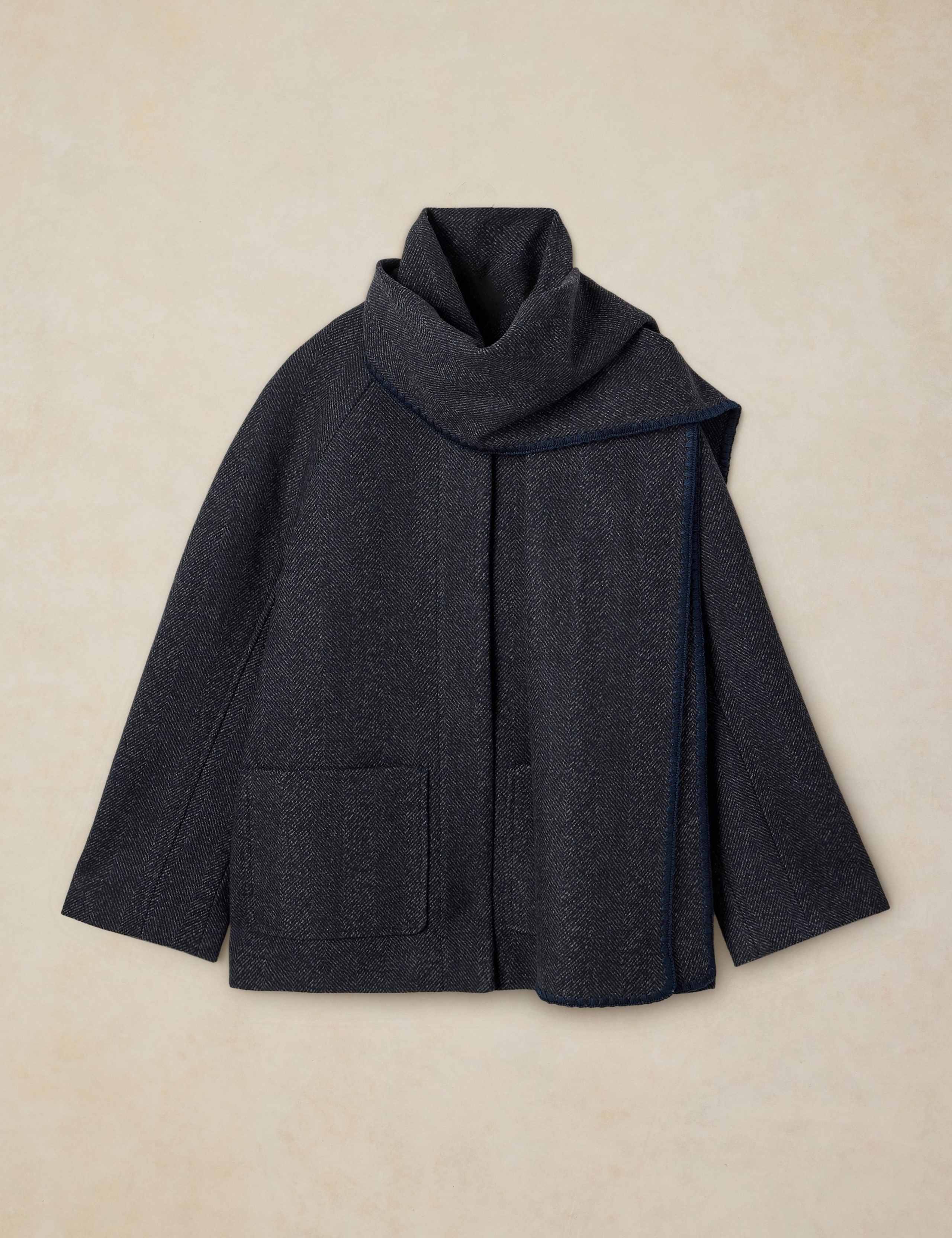 Frankie Wool Blend Button-Off Scarf Coat 2 of 7