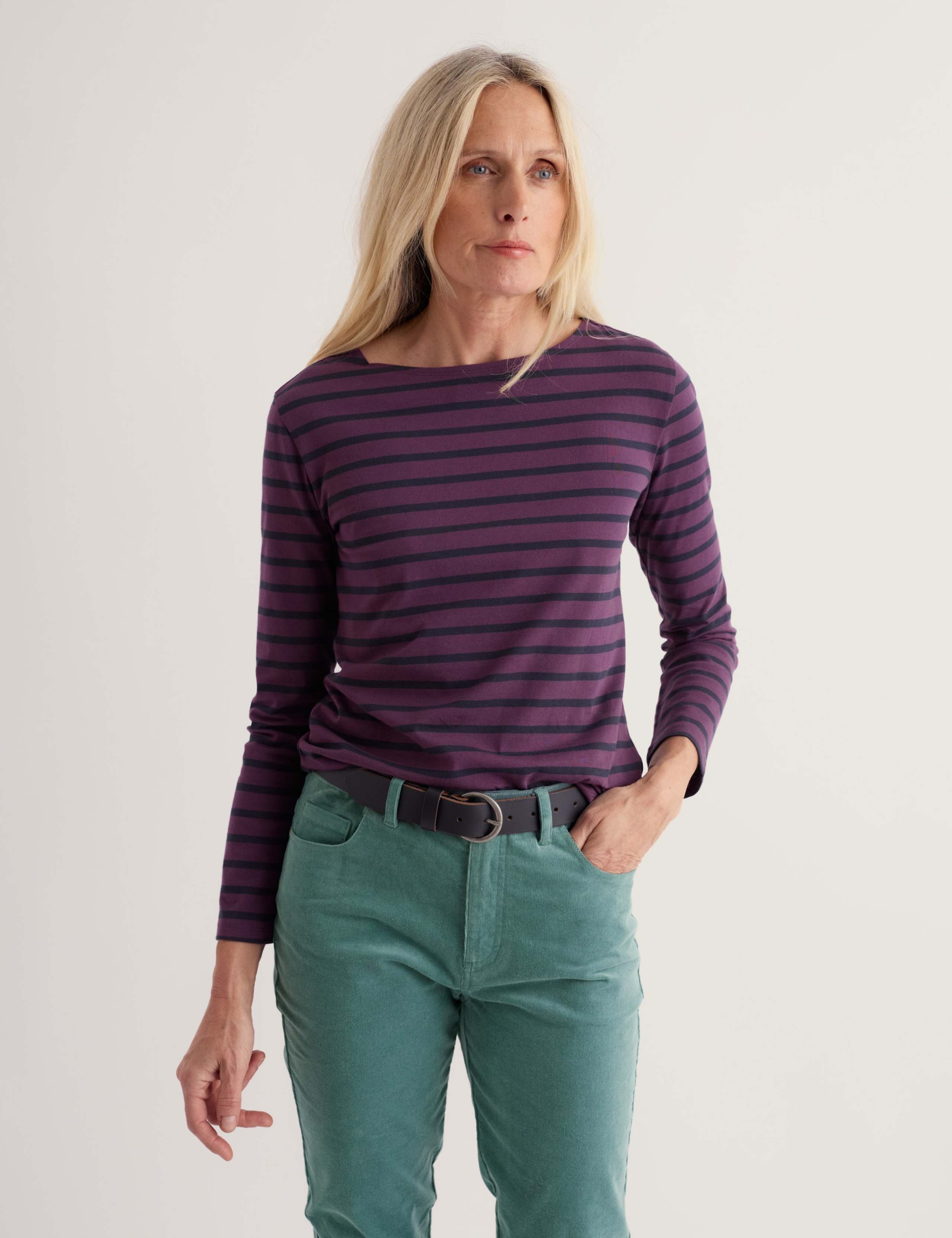 Pure Cotton Striped Collarless Long Sleeve Regular Fit Shirt 1 of 5