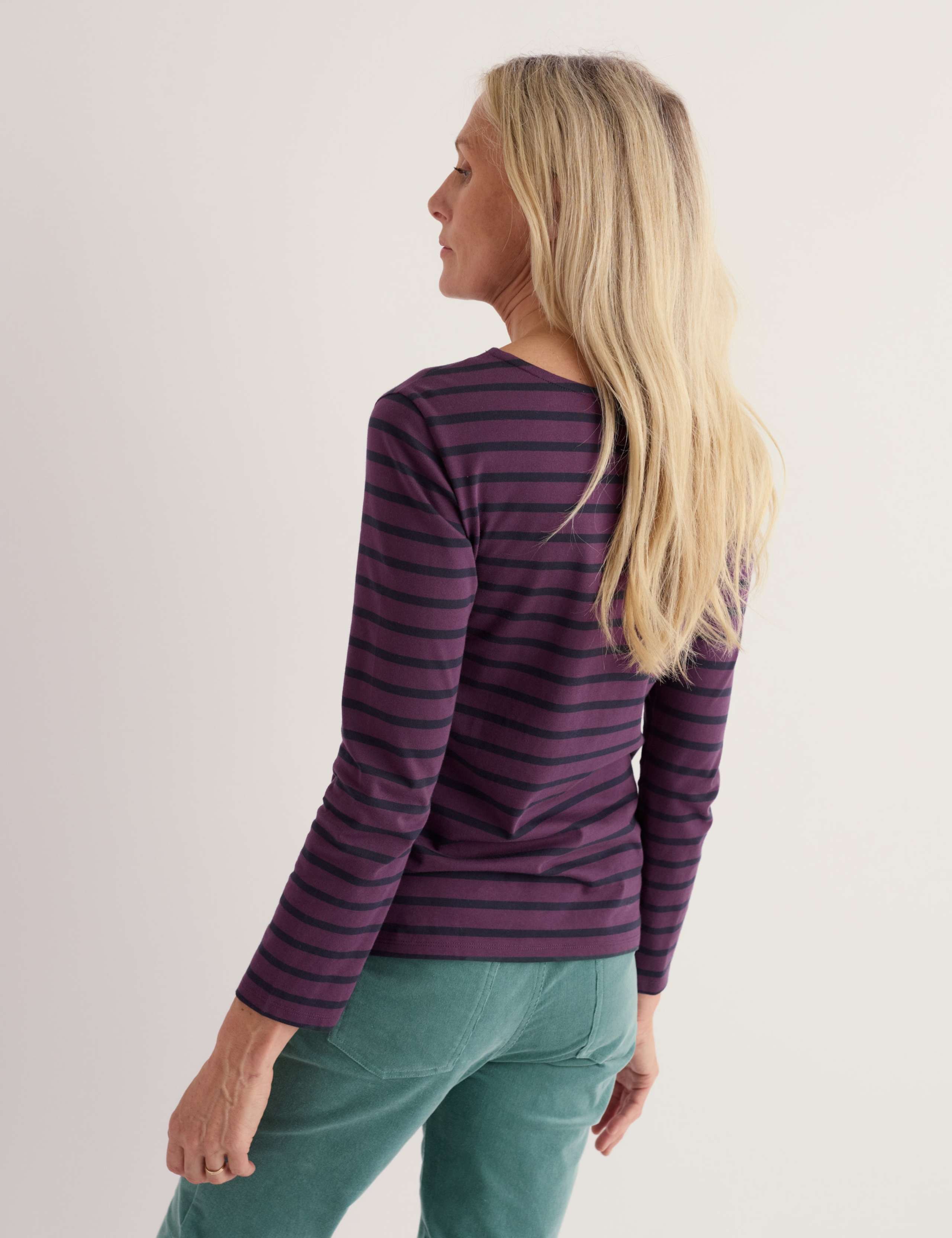 Pure Cotton Striped Collarless Long Sleeve Regular Fit Shirt 3 of 5