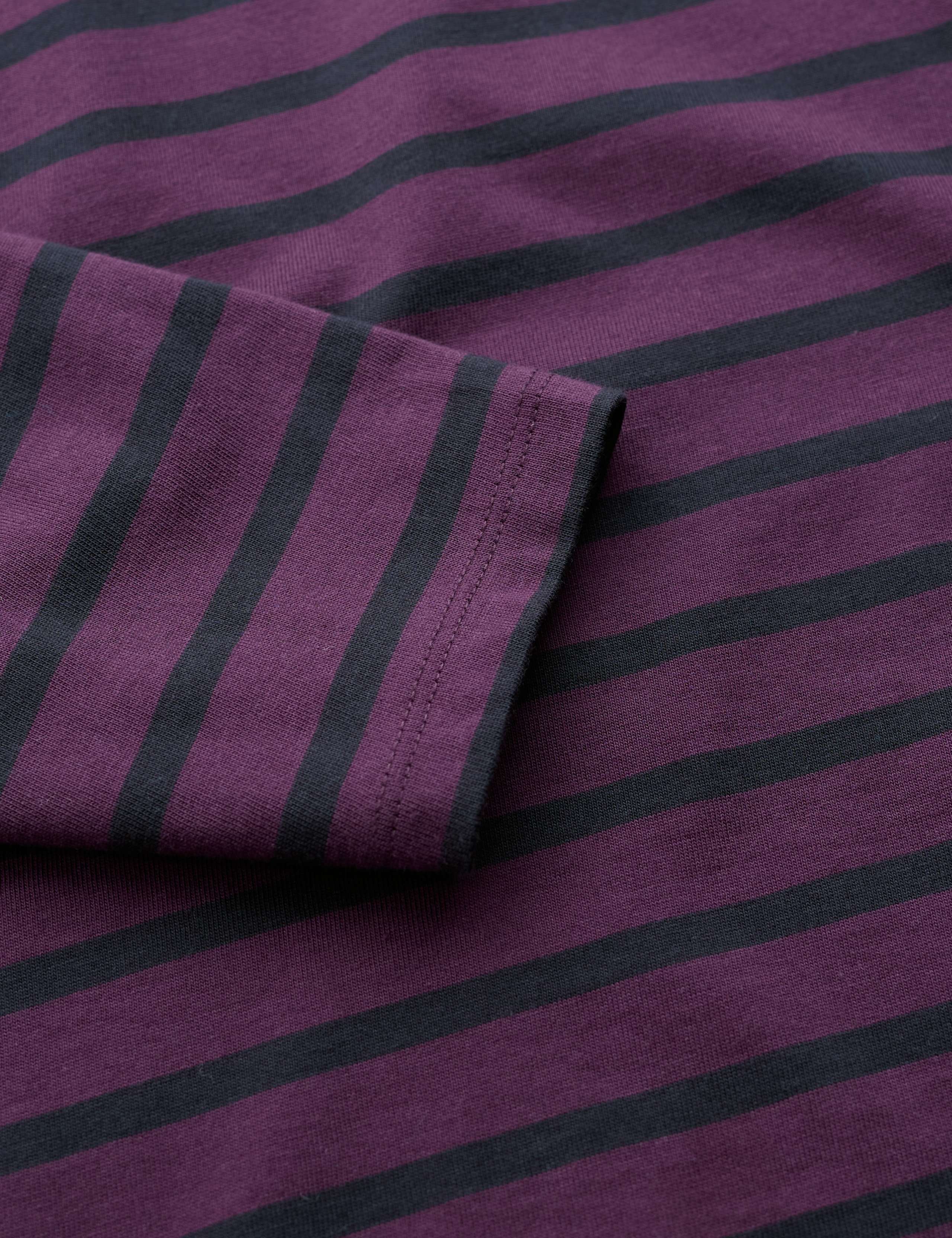 Pure Cotton Striped Collarless Long Sleeve Regular Fit Shirt 4 of 5