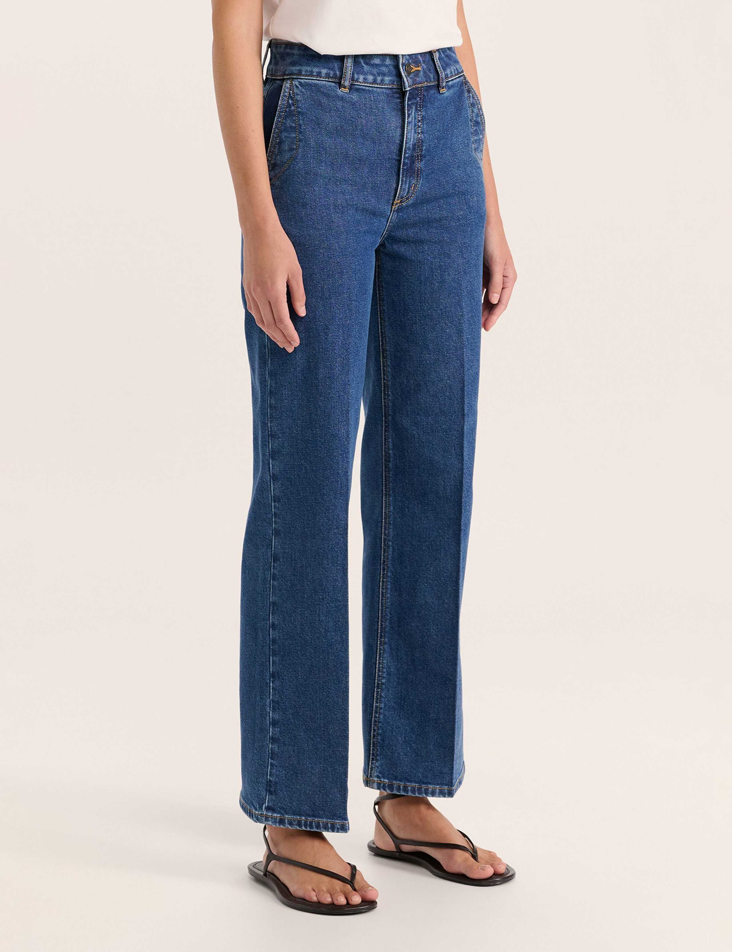 High Waisted Wide Leg Cropped Jeans 4 of 5
