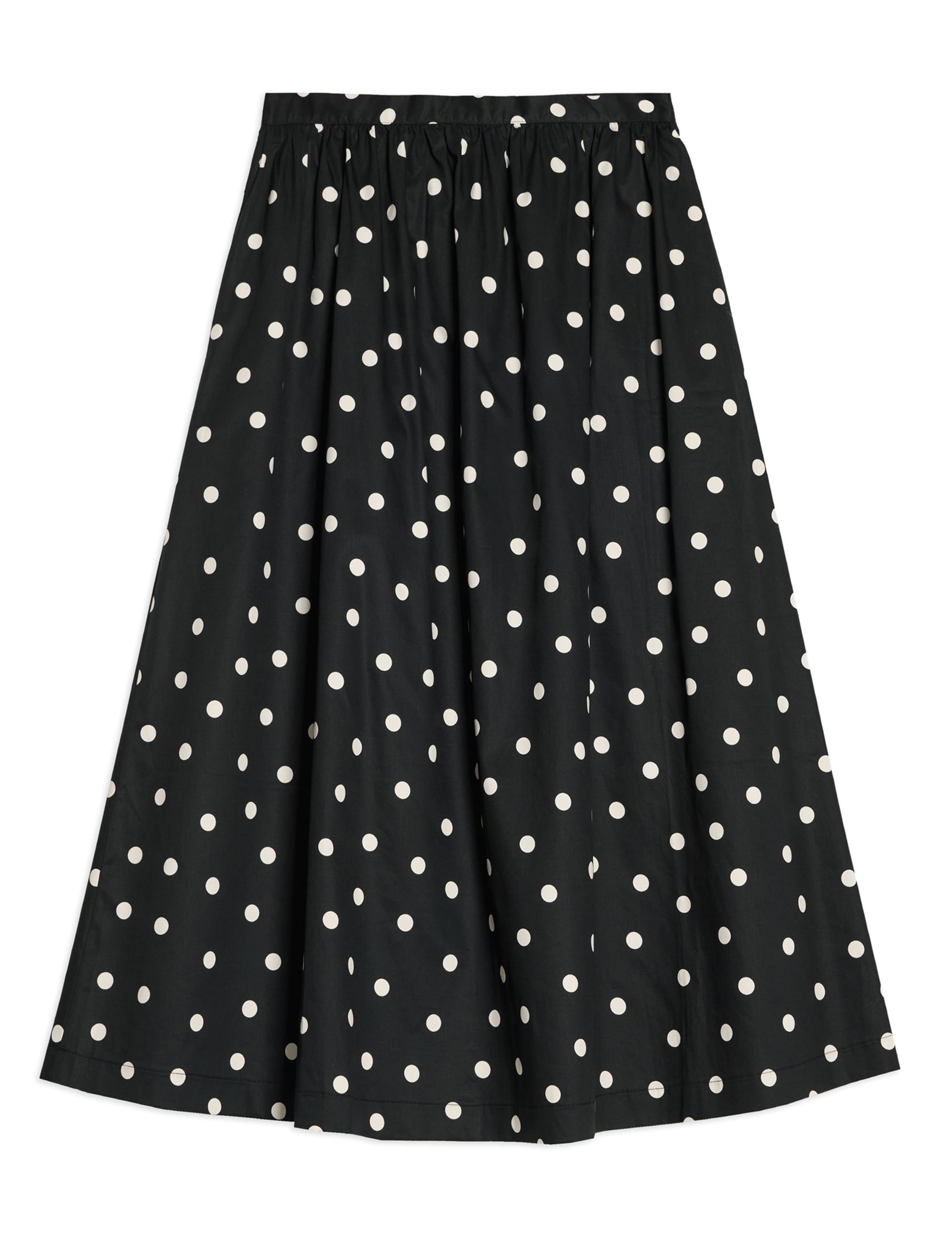 Pure Cotton Polka Dot Midi A-Line Skirt 2 of 5
