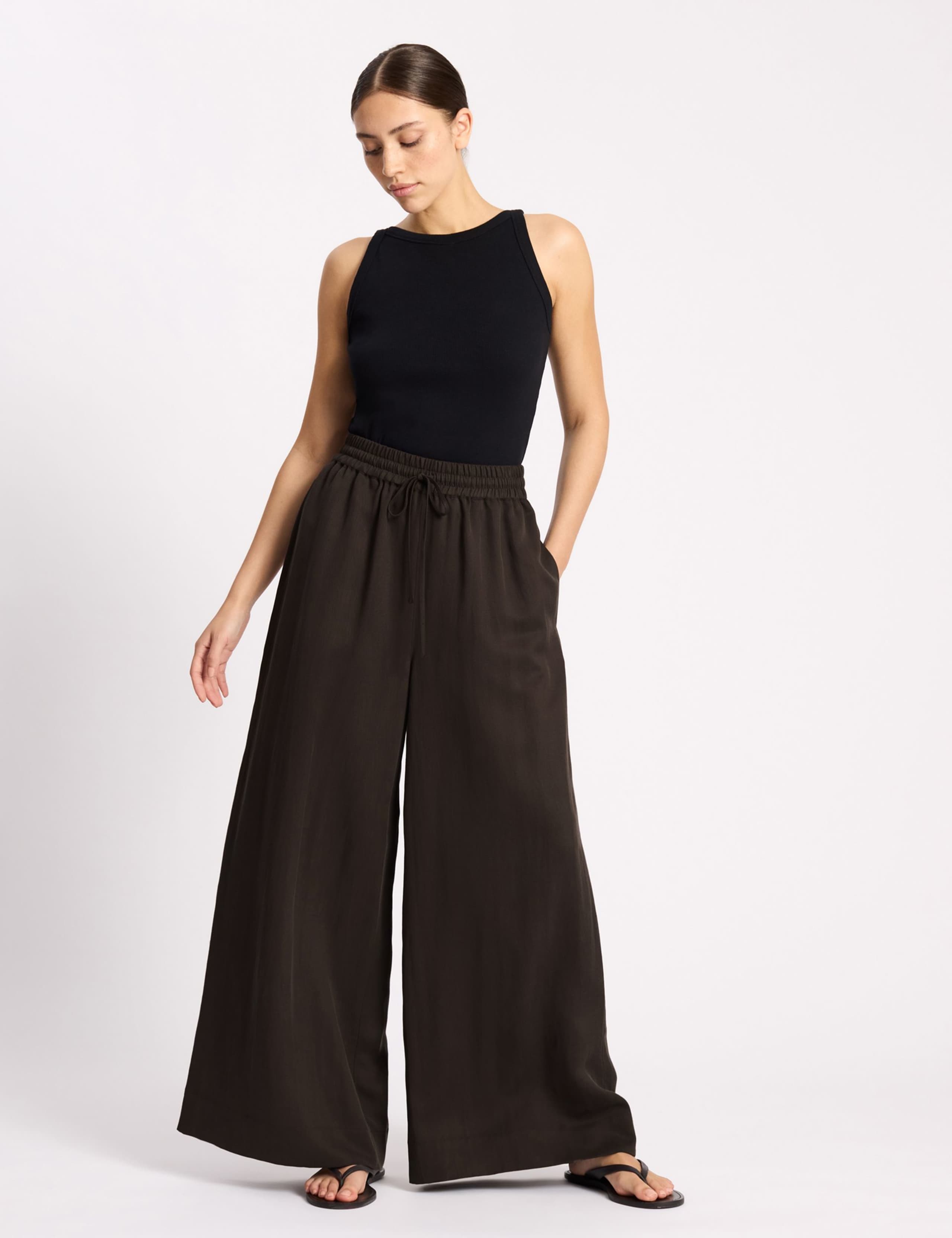 Tencel™ Rich Wide Leg Trousers 1 of 4