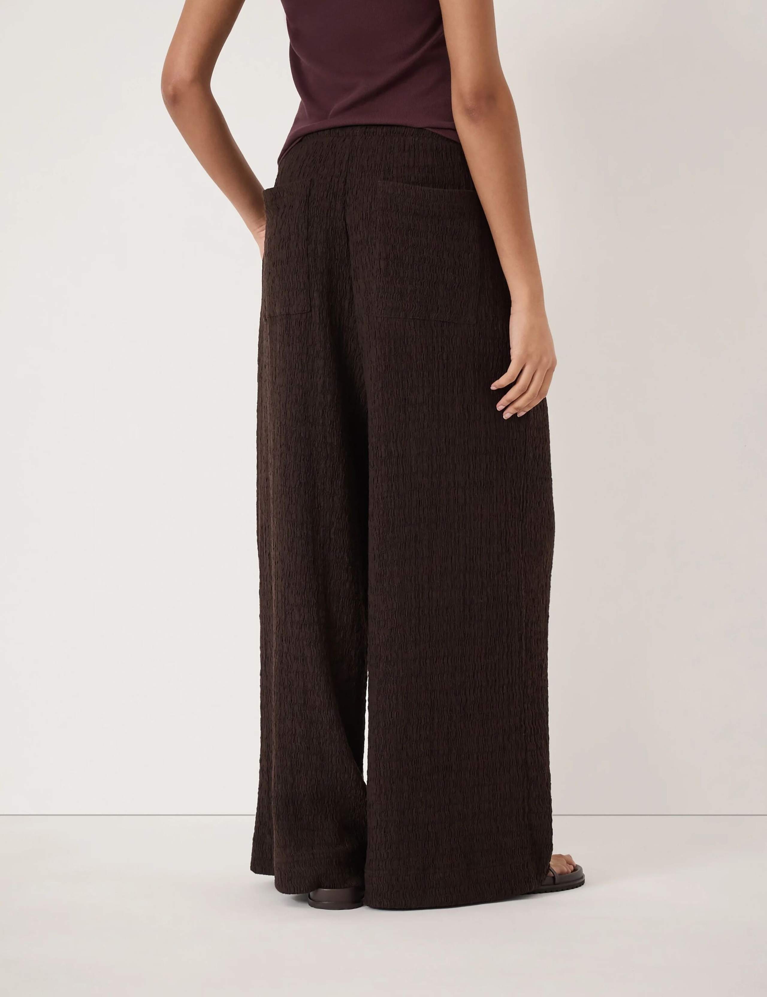 Cotton Rich Jersey Wide Leg Trousers 4 of 5