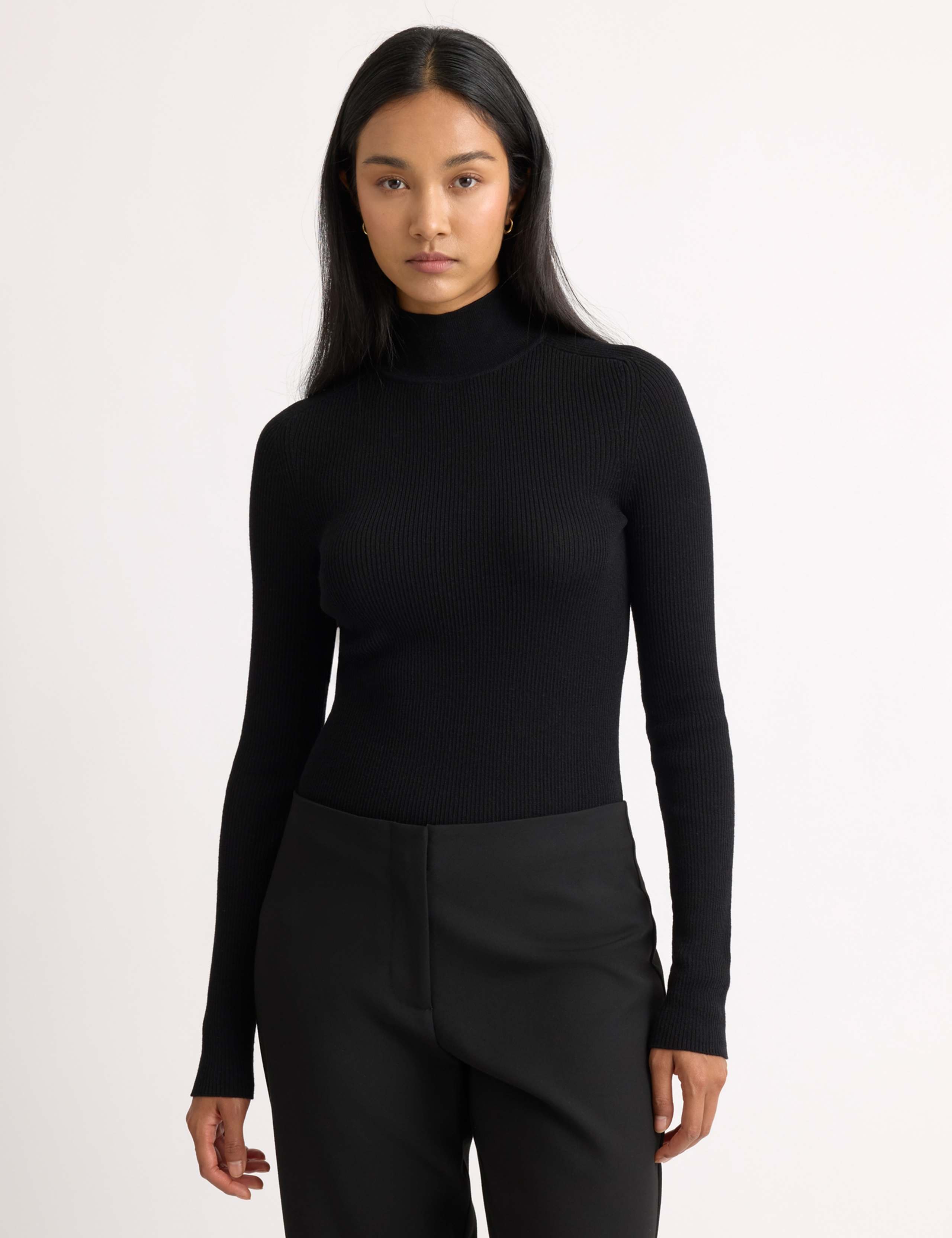 Ribbed Funnel Neck Jumper 1 of 4