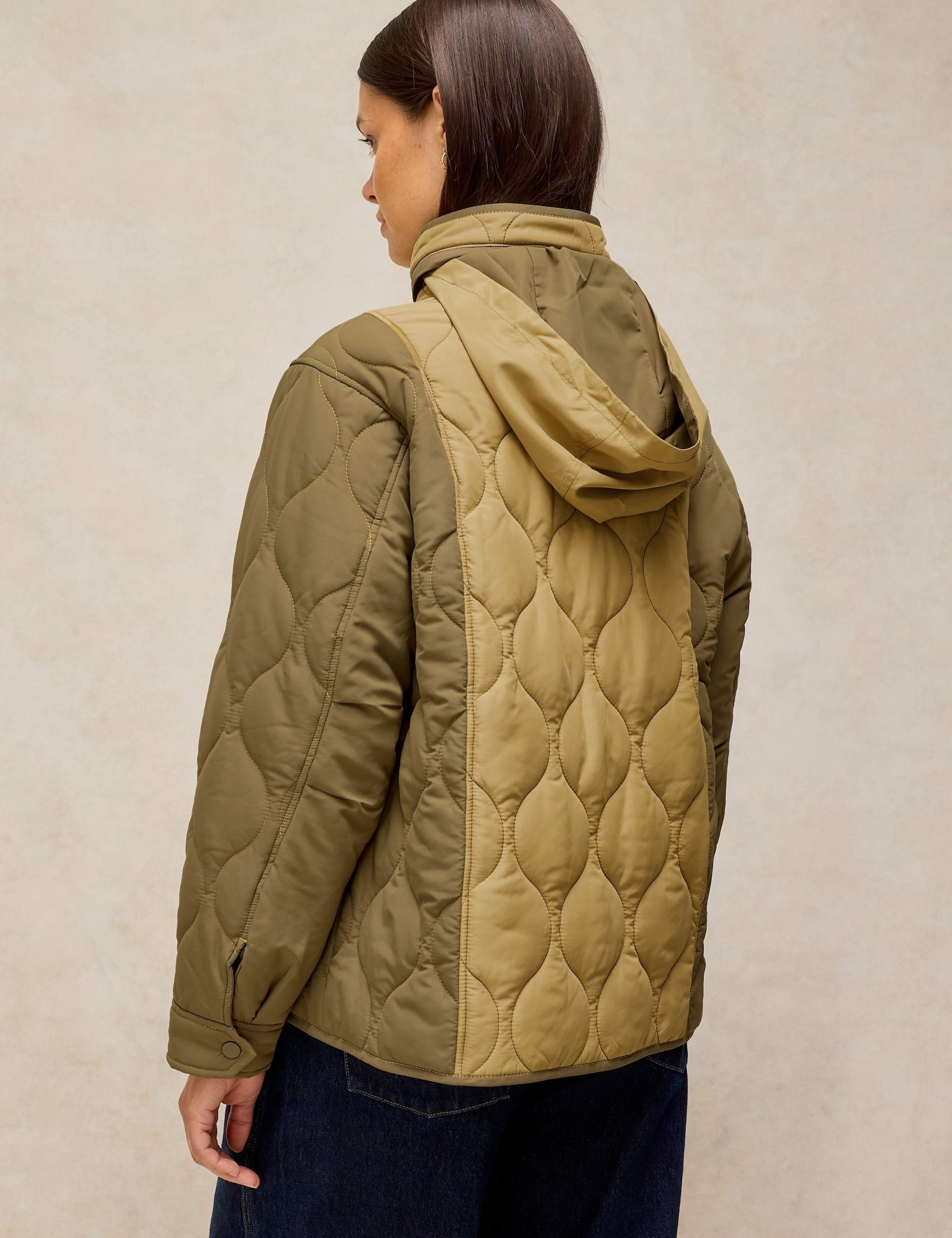 Textured Colour Block Quilted Puffer Jacket 5 of 7