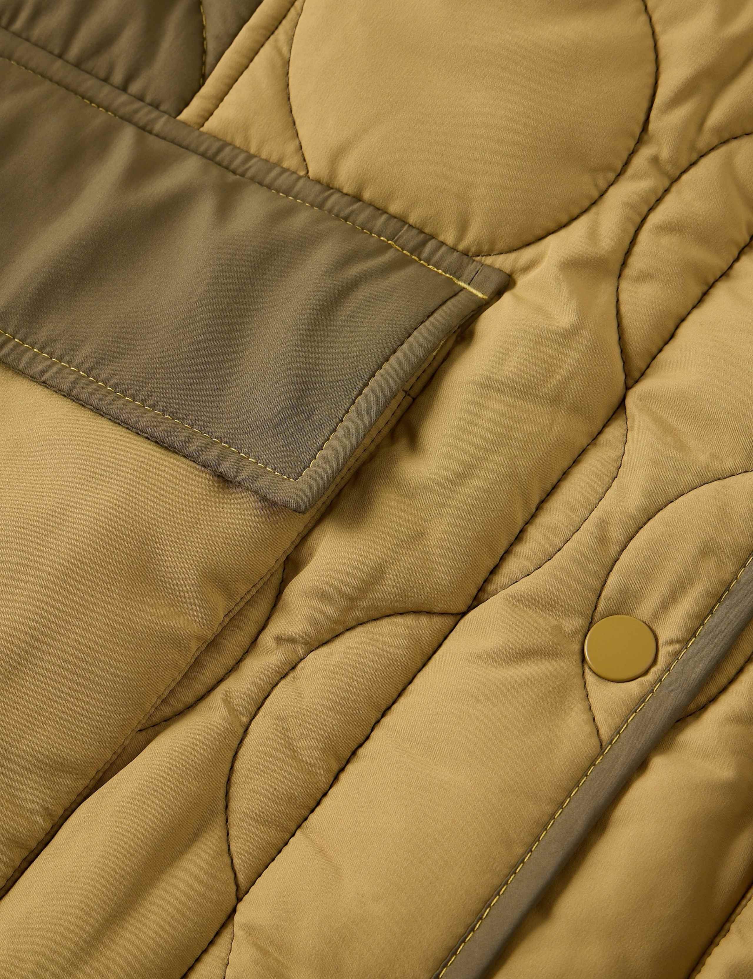 Textured Colour Block Quilted Puffer Jacket 7 of 7