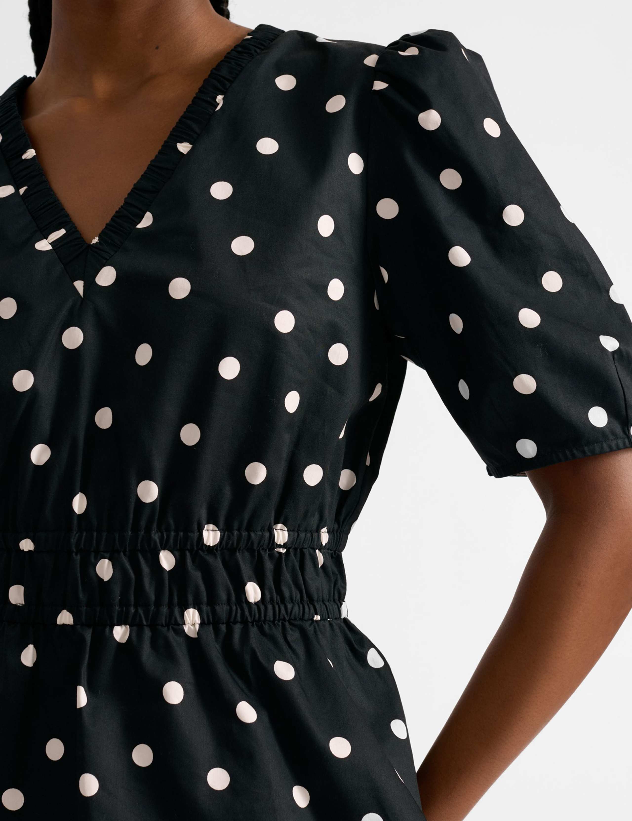 Pure Cotton Polka Dot V-Neck Top 5 of 5