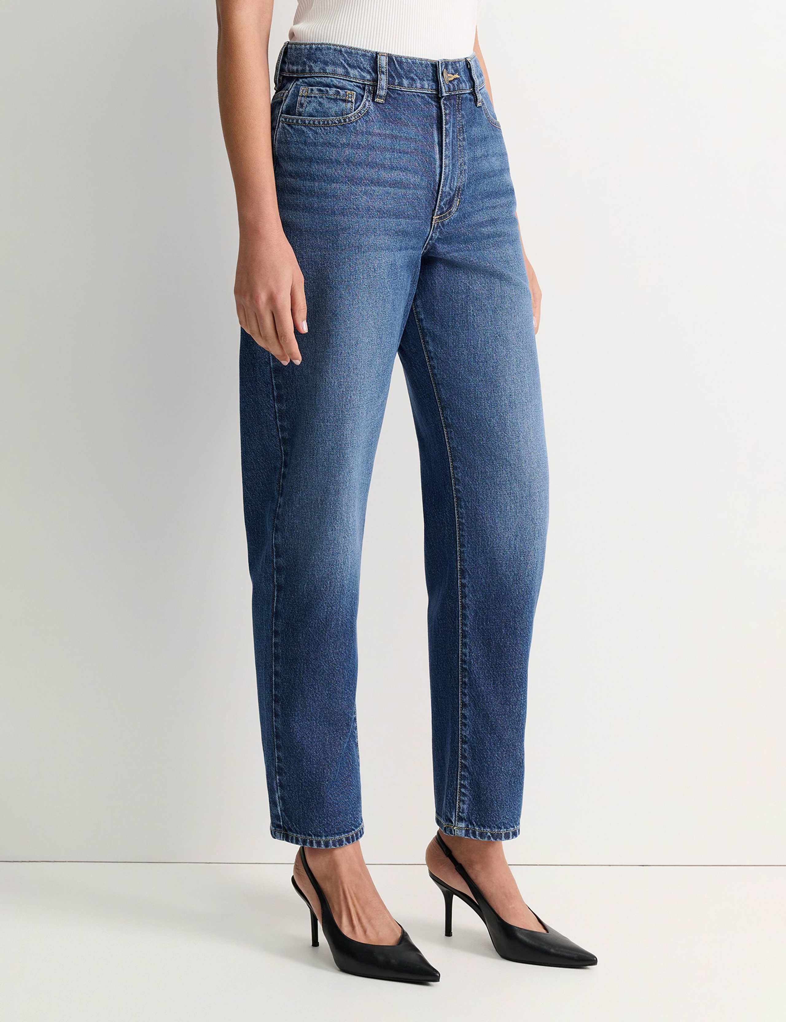 Lyocell Blend High Waisted Barrel Jeans 5 of 5