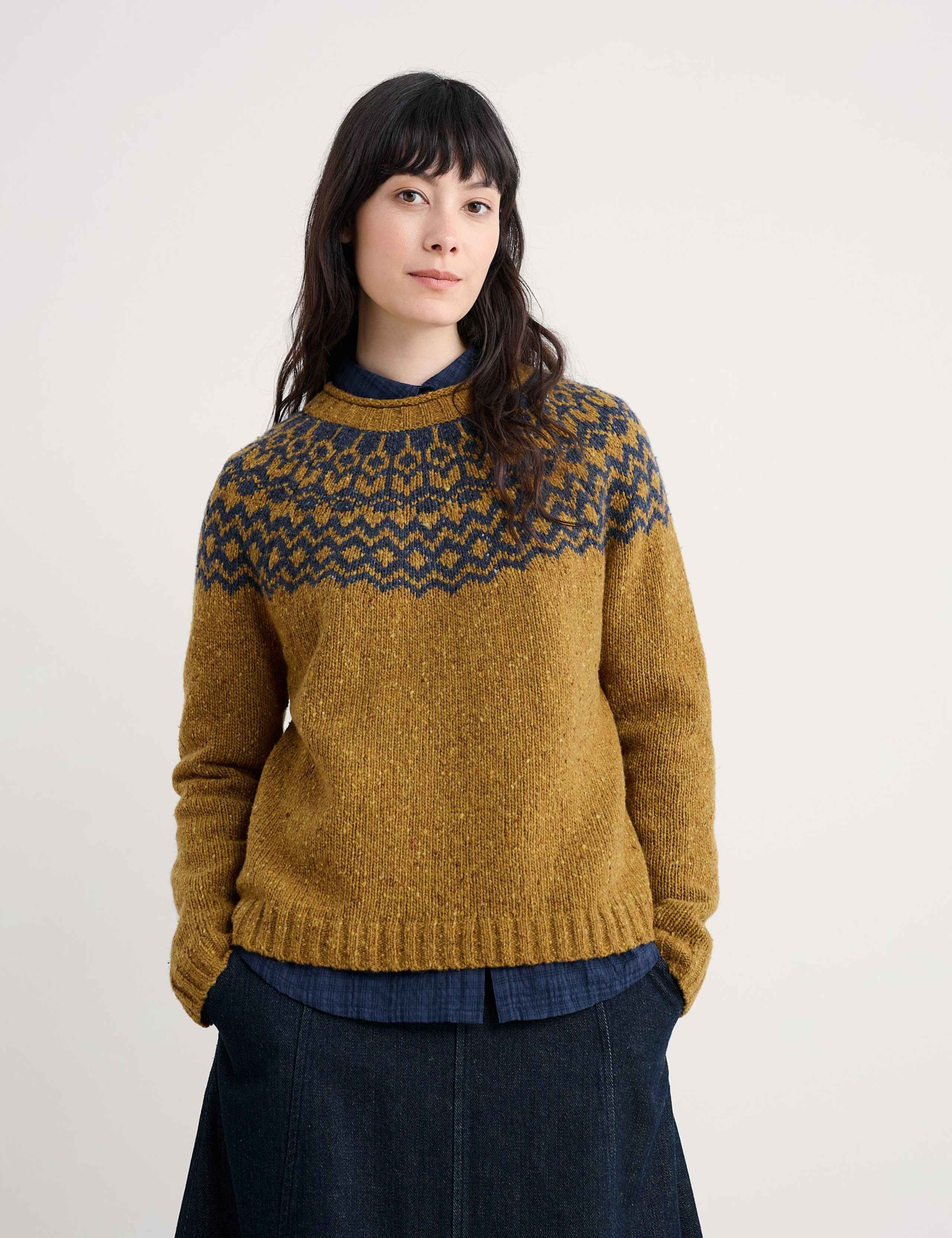 Merino Wool Rich Fair Isle Crew Neck Jumper 3 of 5