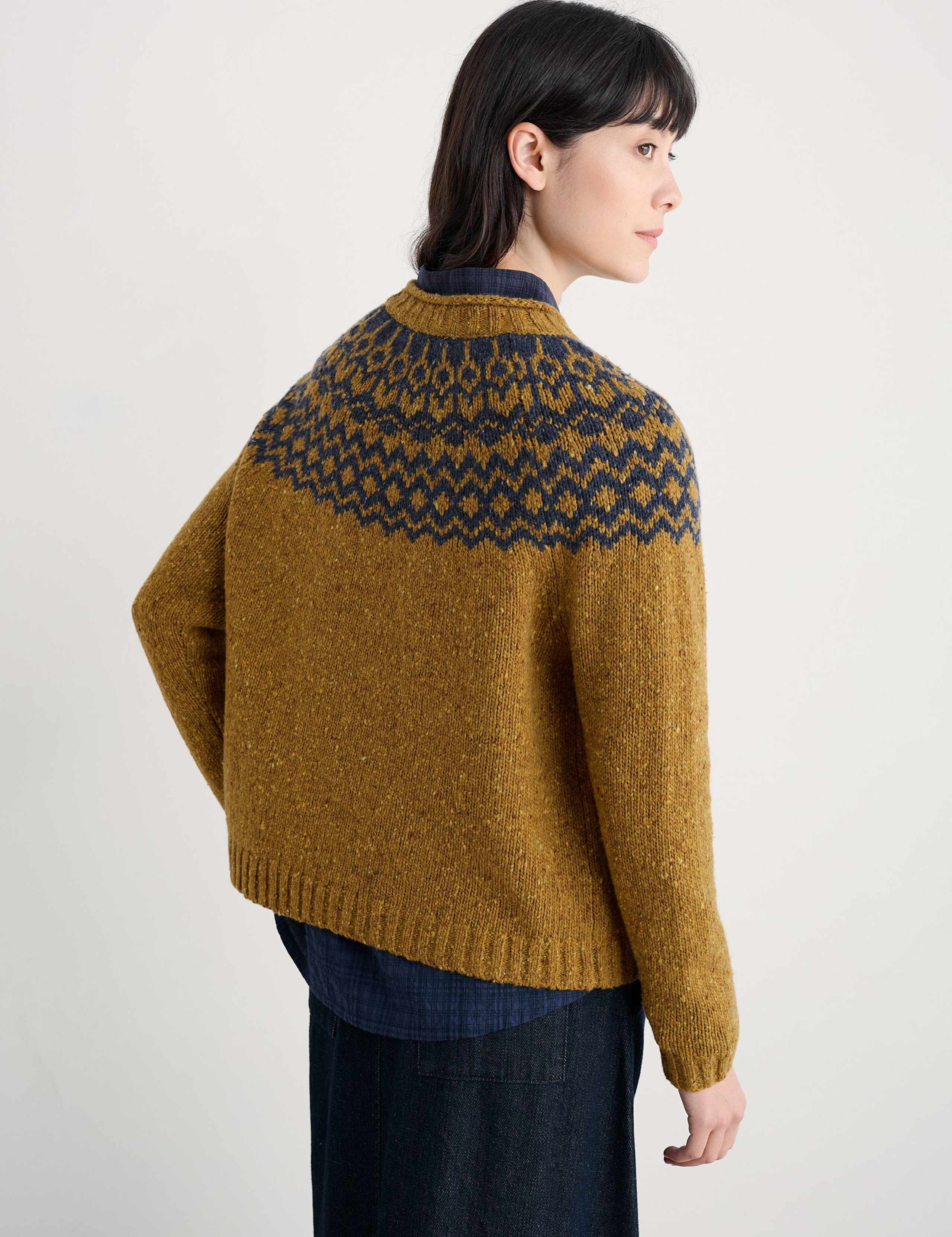 Merino Wool Rich Fair Isle Crew Neck Jumper 4 of 5