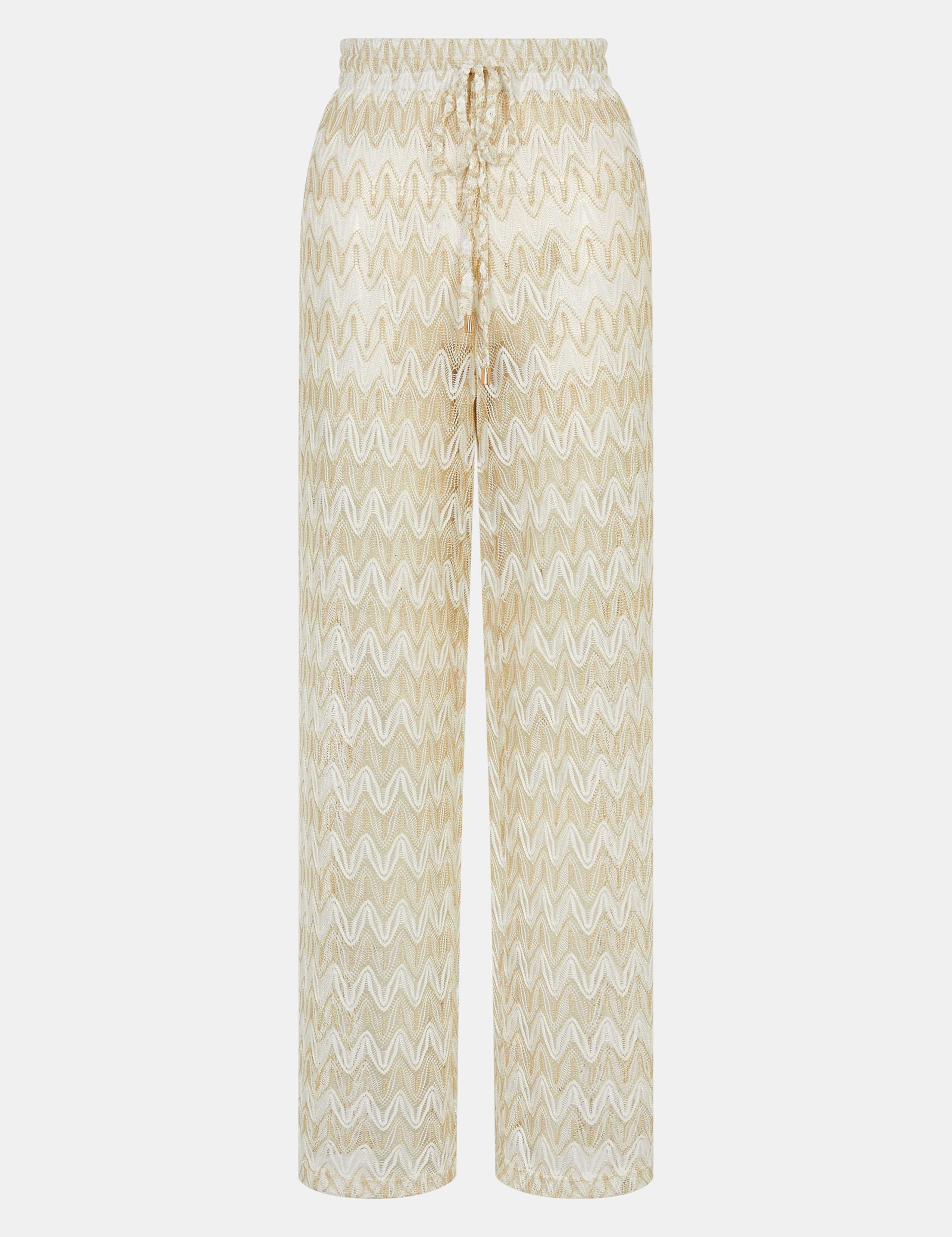 Striped Metallic Drawstring Beach Trousers 5 of 5