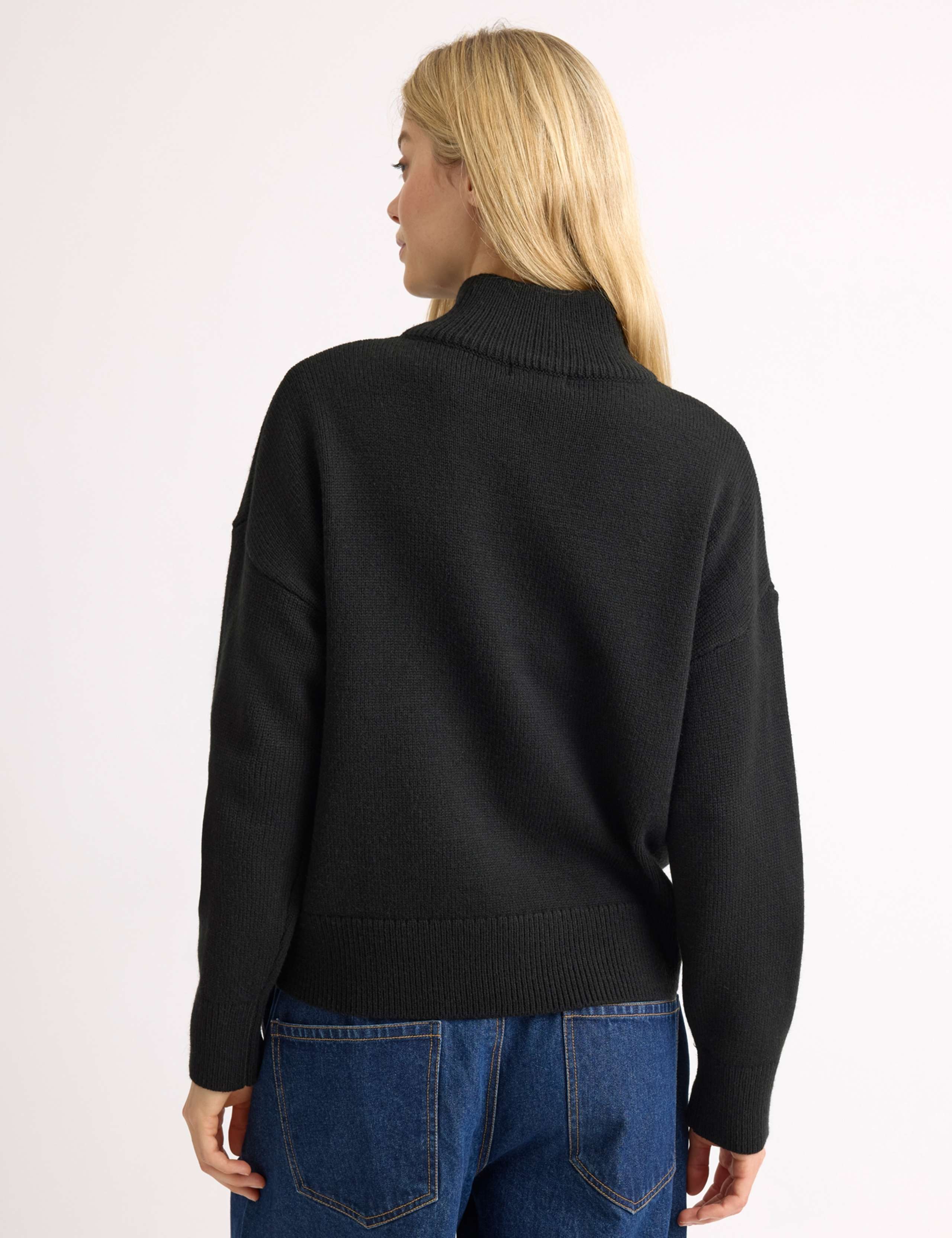 Funnel Neck Half Zip Jumper with Wool 3 of 5