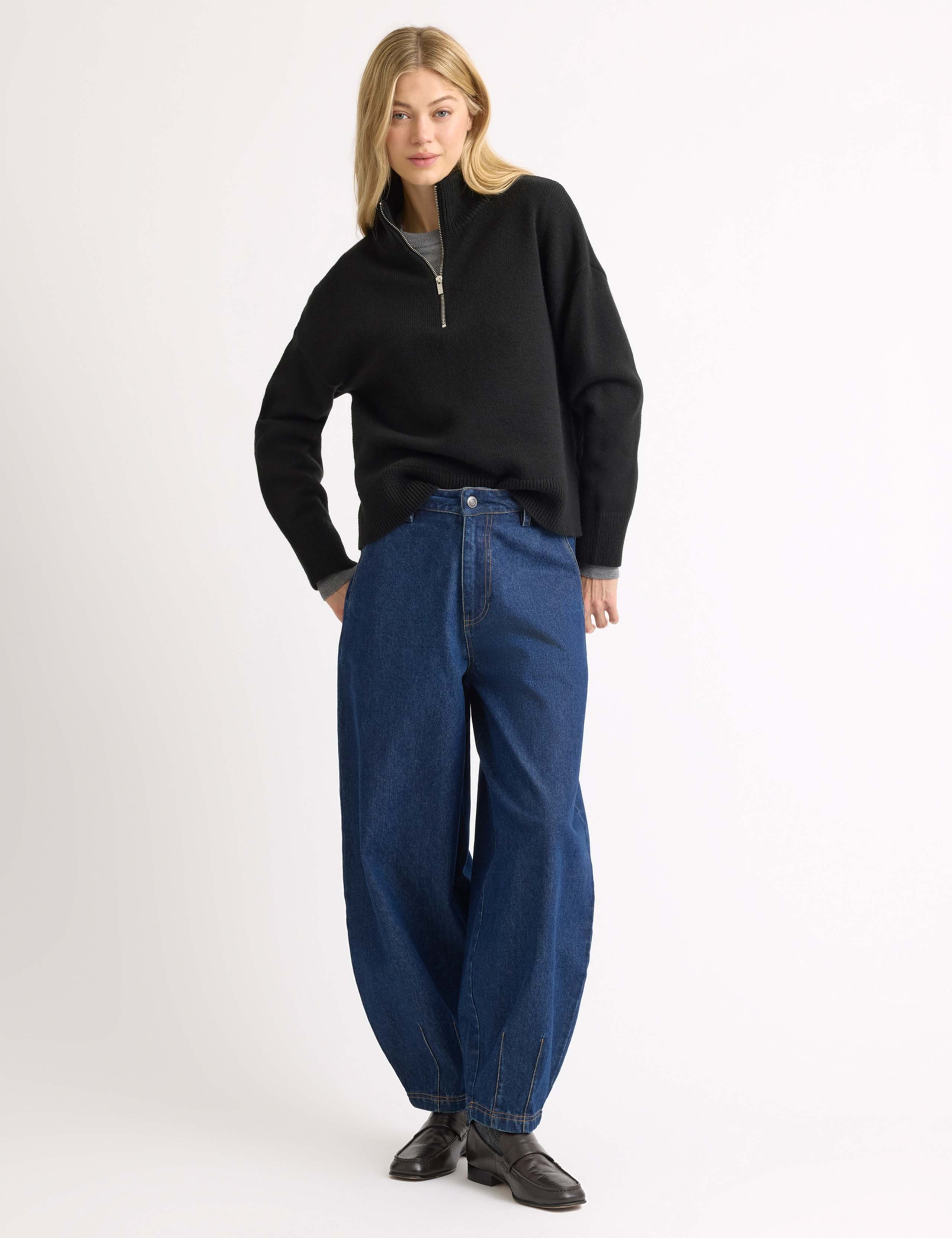 Funnel Neck Half Zip Jumper with Wool 4 of 5