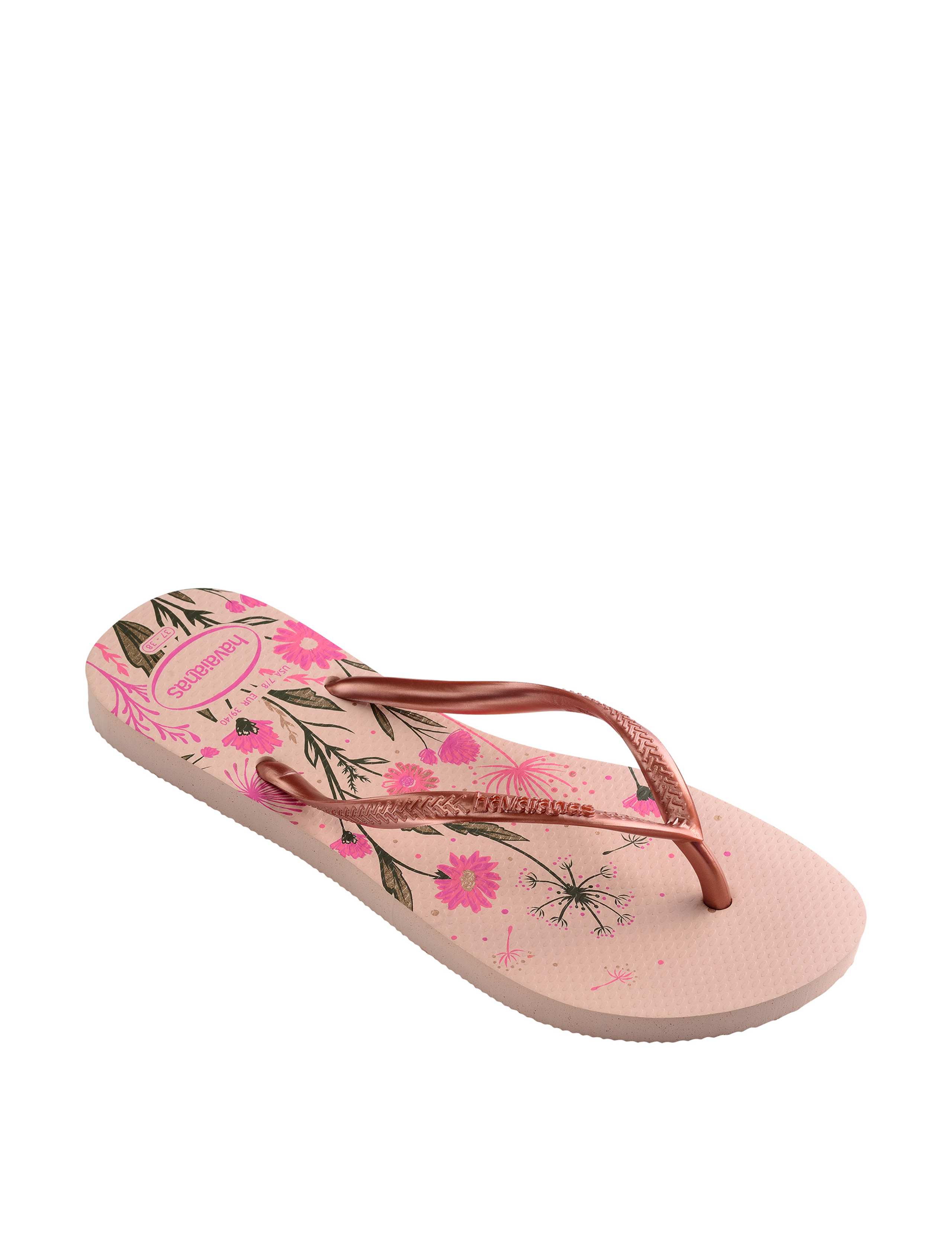 Floral Flat Flip Flops 2 of 4