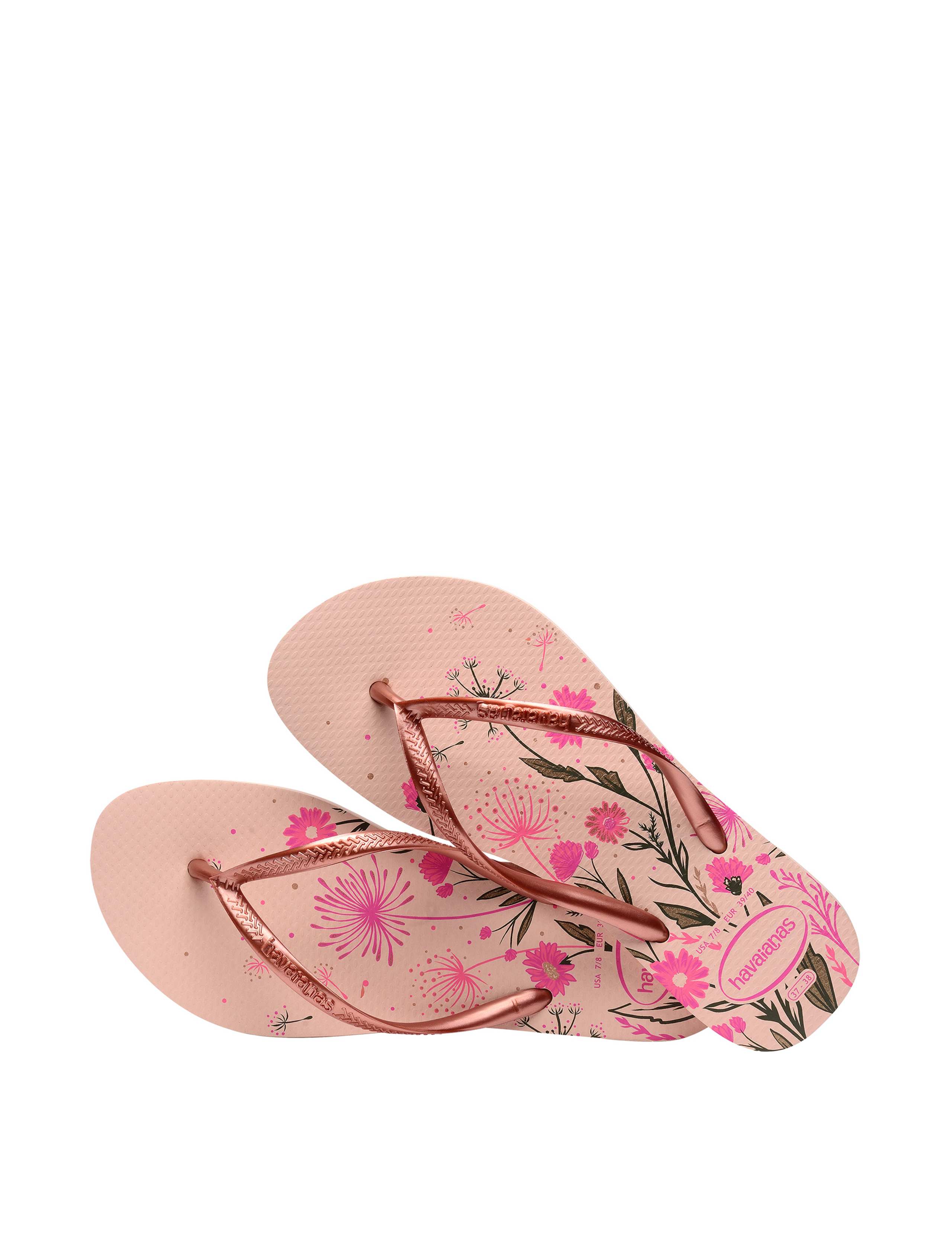 Floral Flat Flip Flops 3 of 4