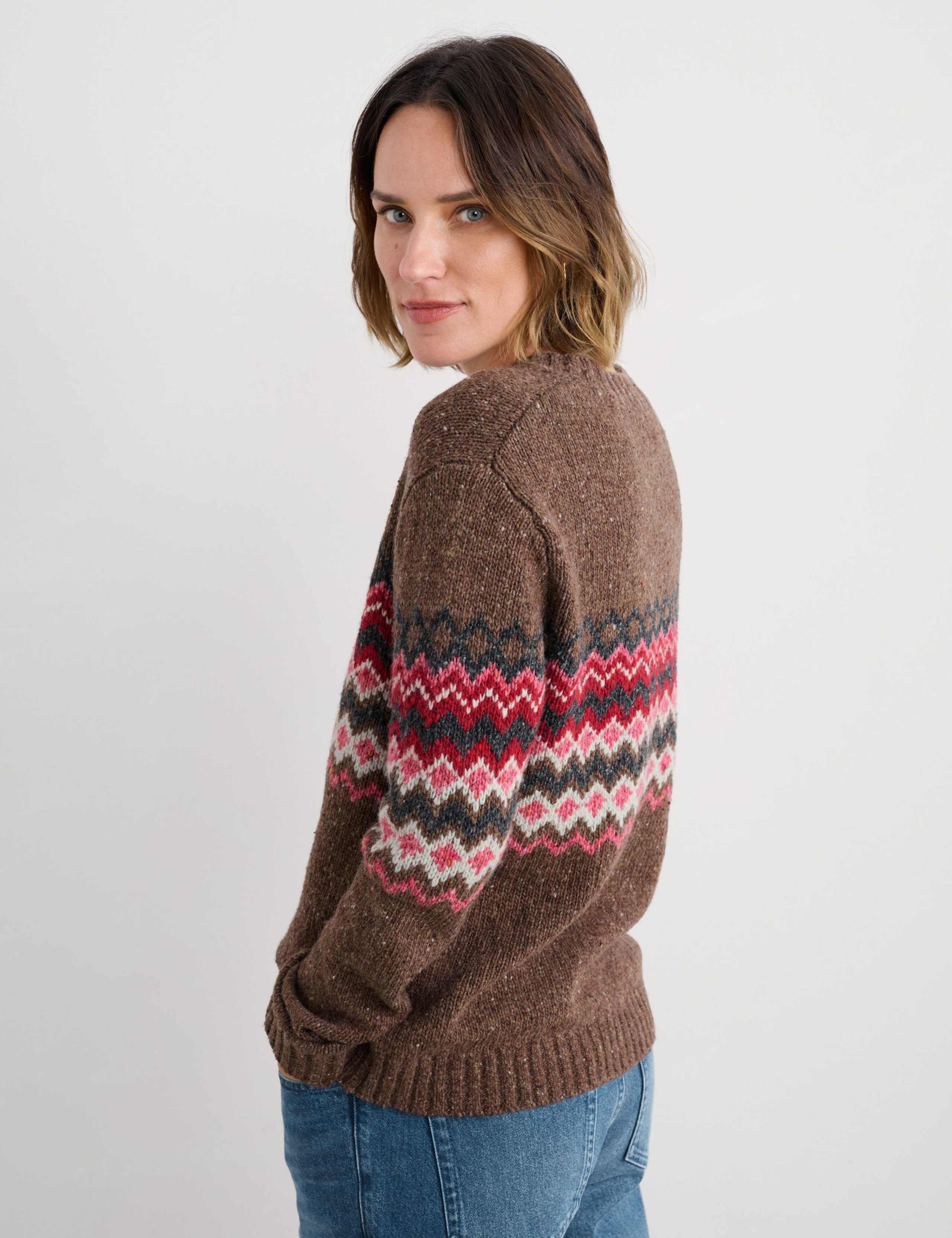 Merino Wool Rich Fair Isle Crew Neck Jumper 3 of 5