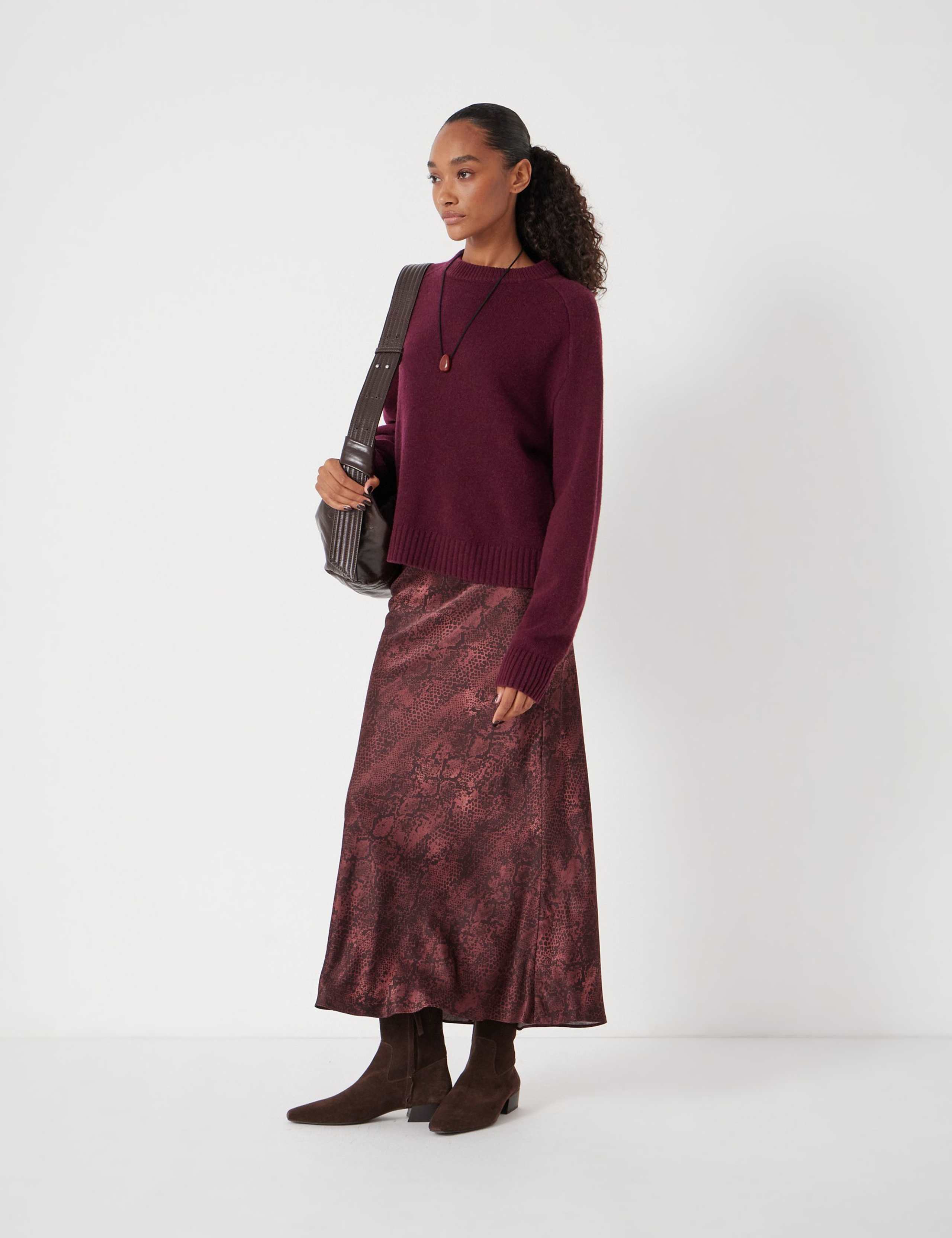 Animal Print Midi Slip Skirt 3 of 5