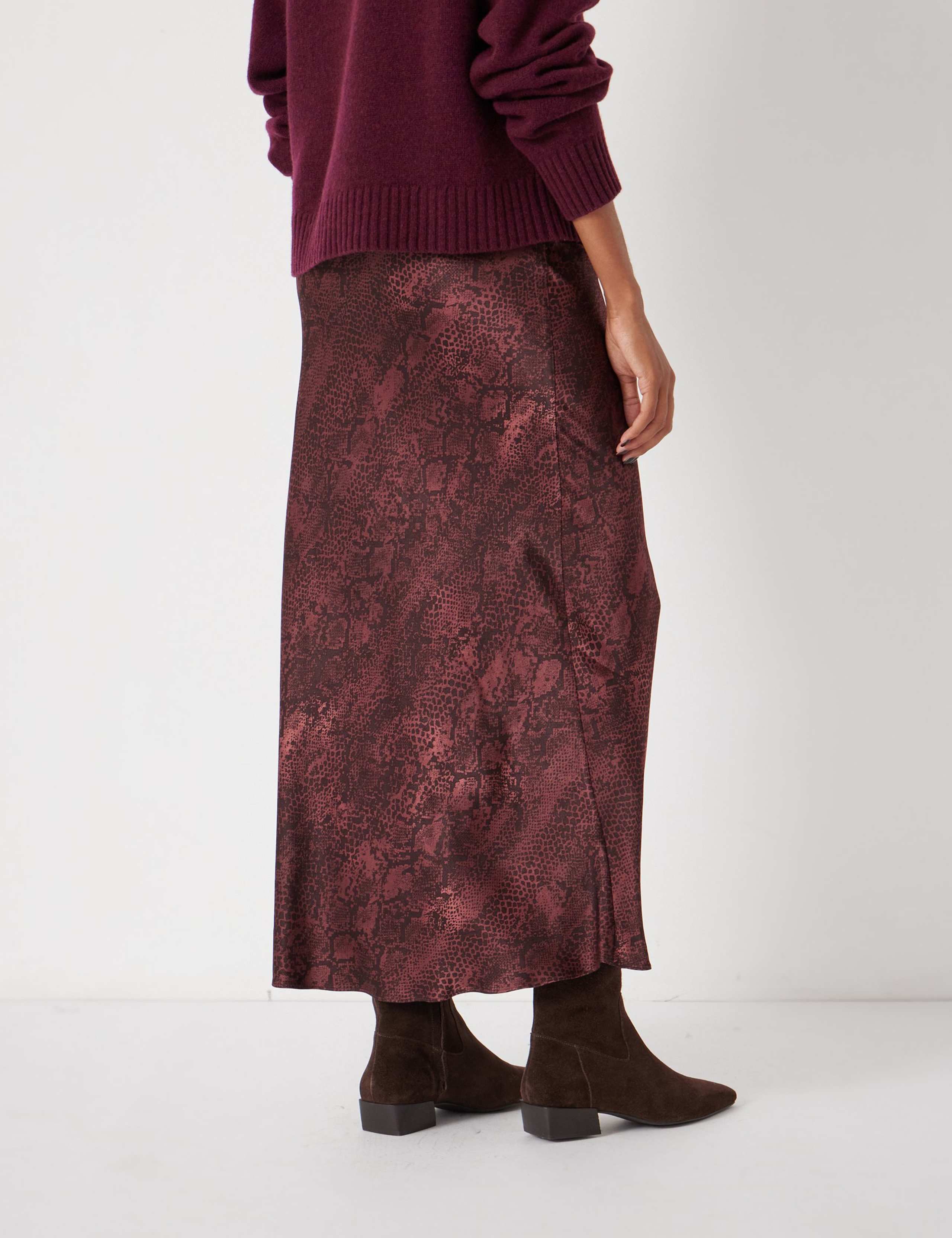 Animal Print Midi Slip Skirt 4 of 5