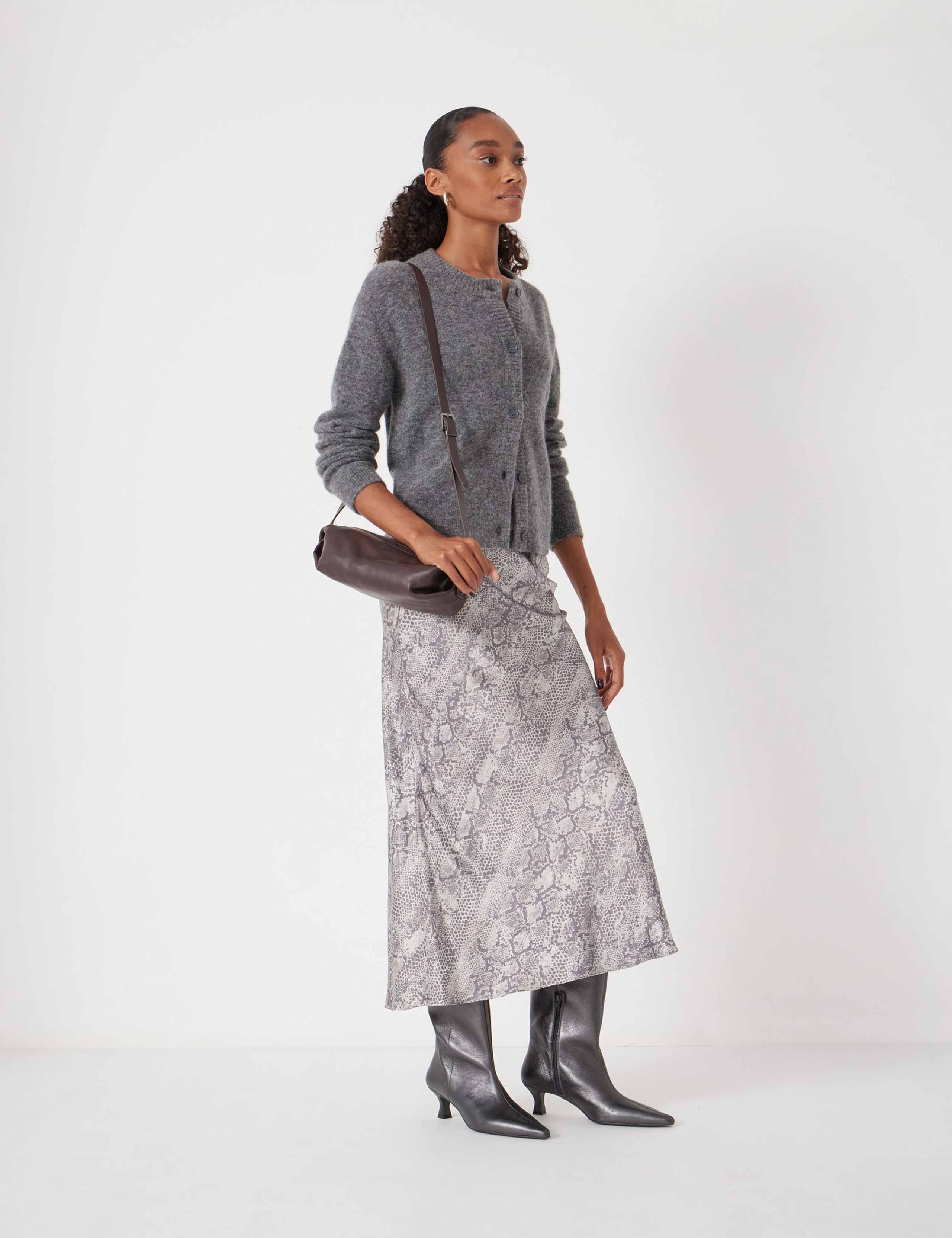 Animal Print Midi Slip Skirt 3 of 5