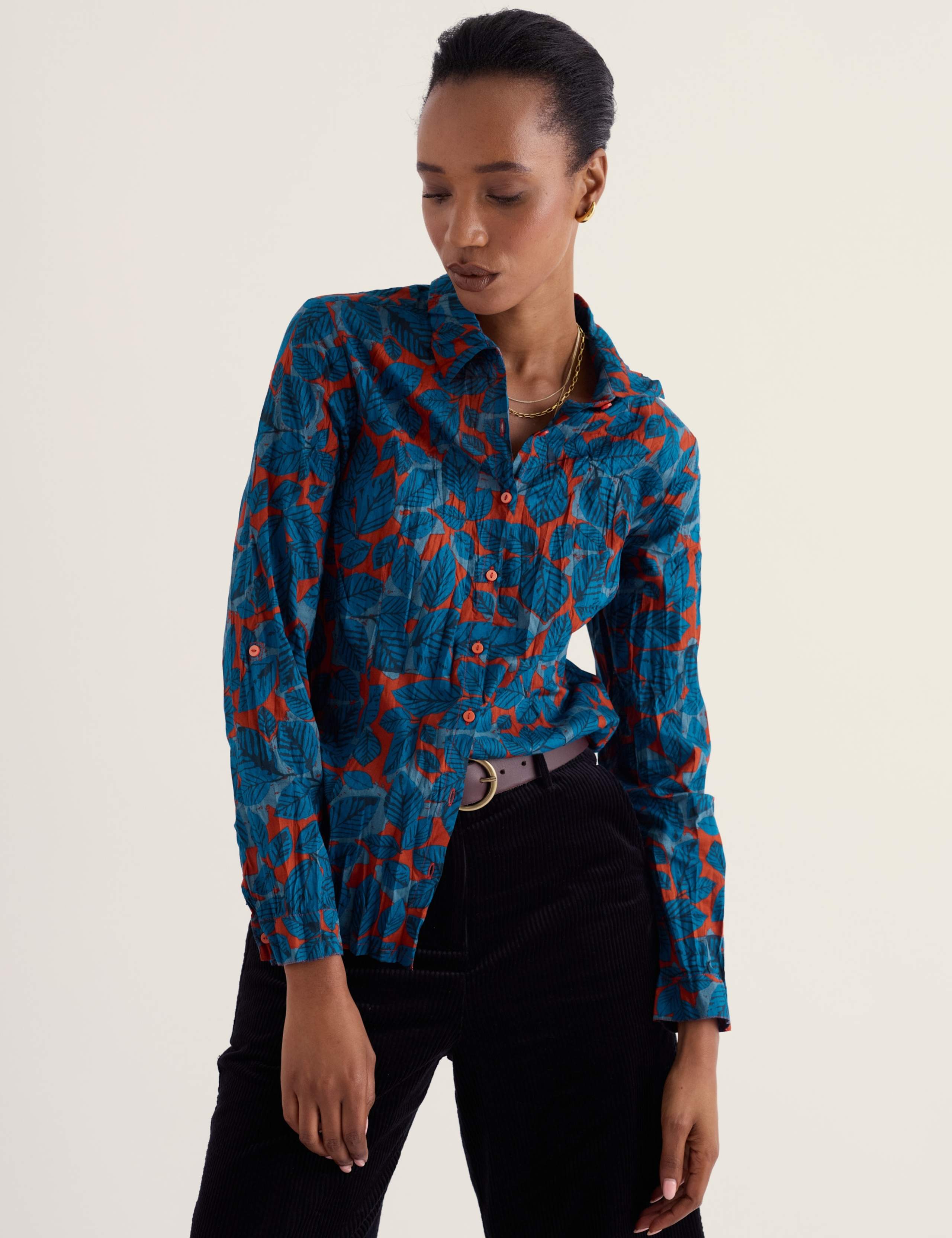 Pure Cotton Printed Collared Long Sleeve Regular Fit Shirt 4 of 6