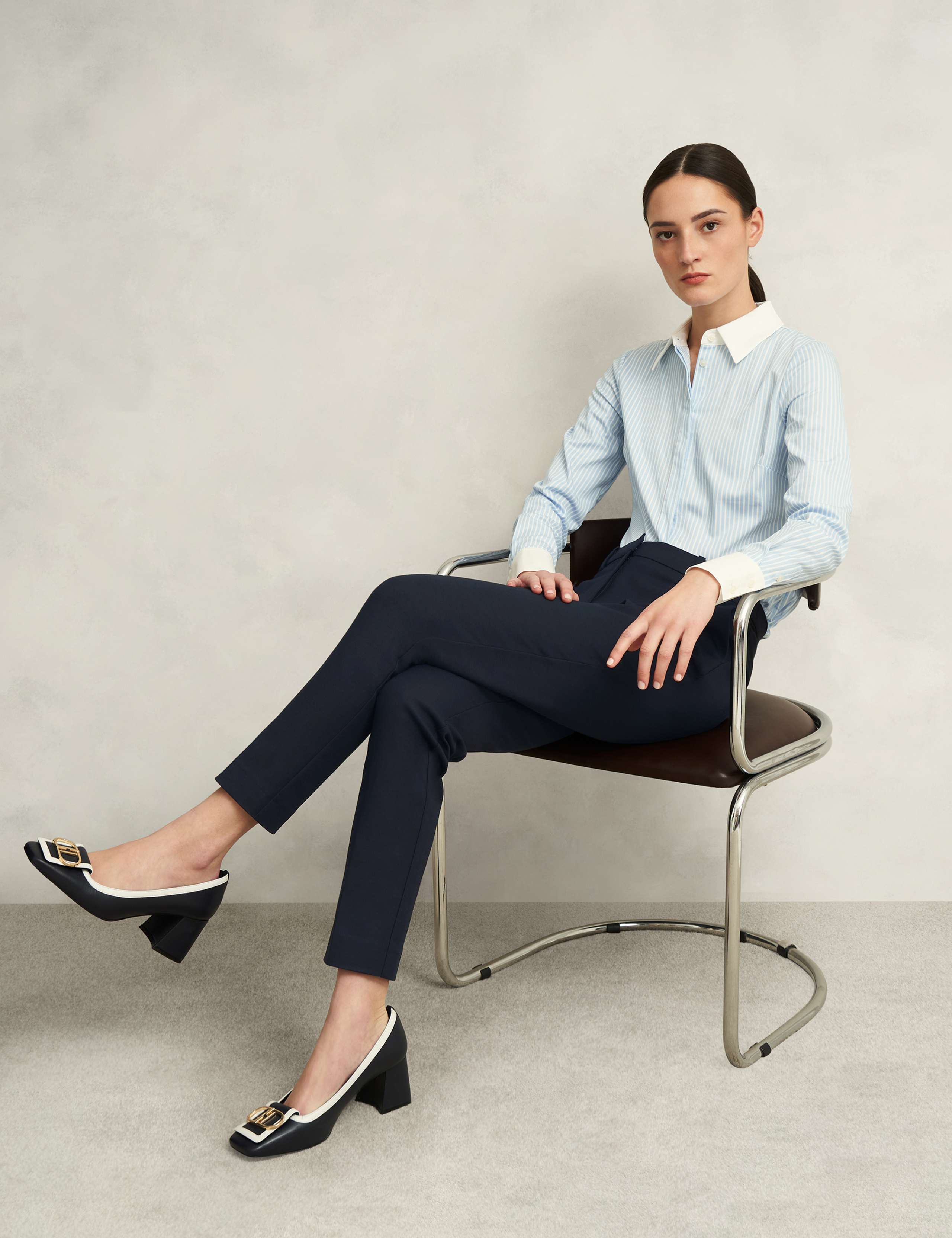 Cotton Blend Tapered Trousers 4 of 7
