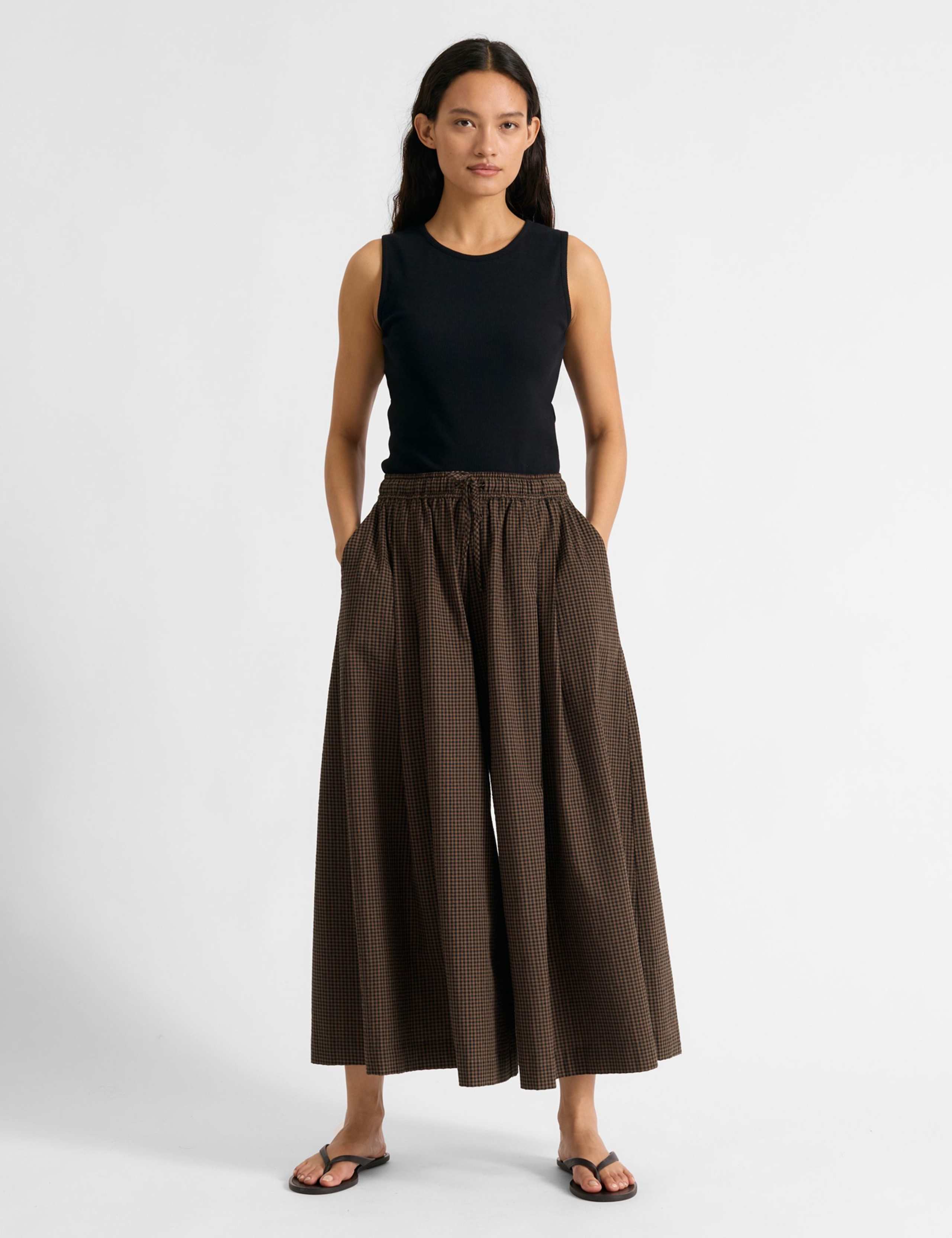 Pure Cotton Checked Culottes 1 of 6