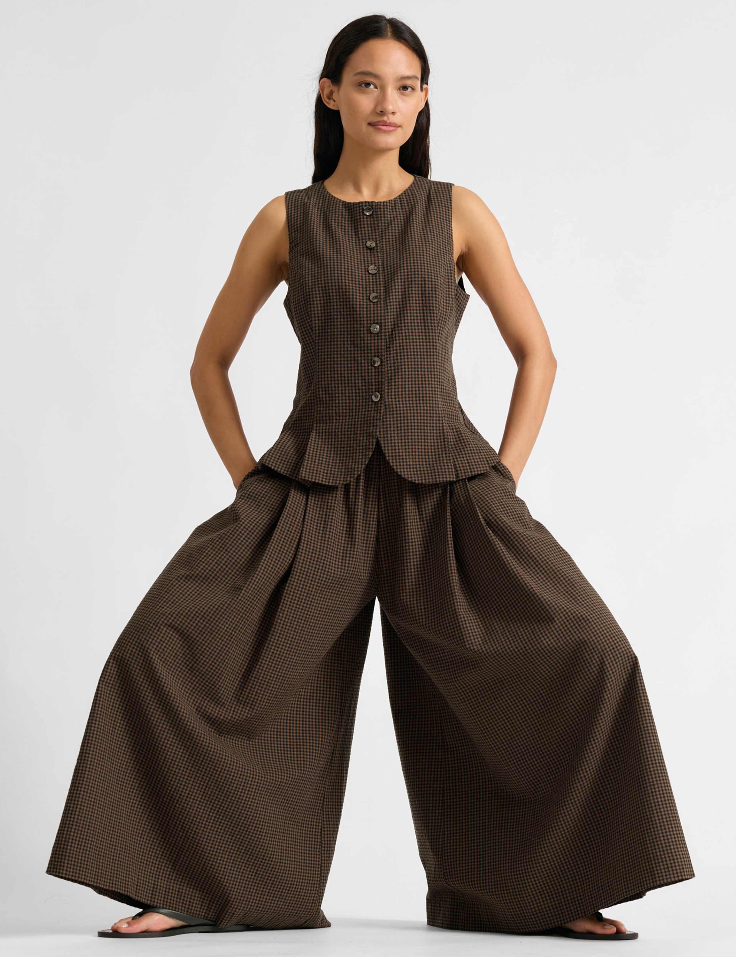 Pure Cotton Checked Culottes 3 of 6