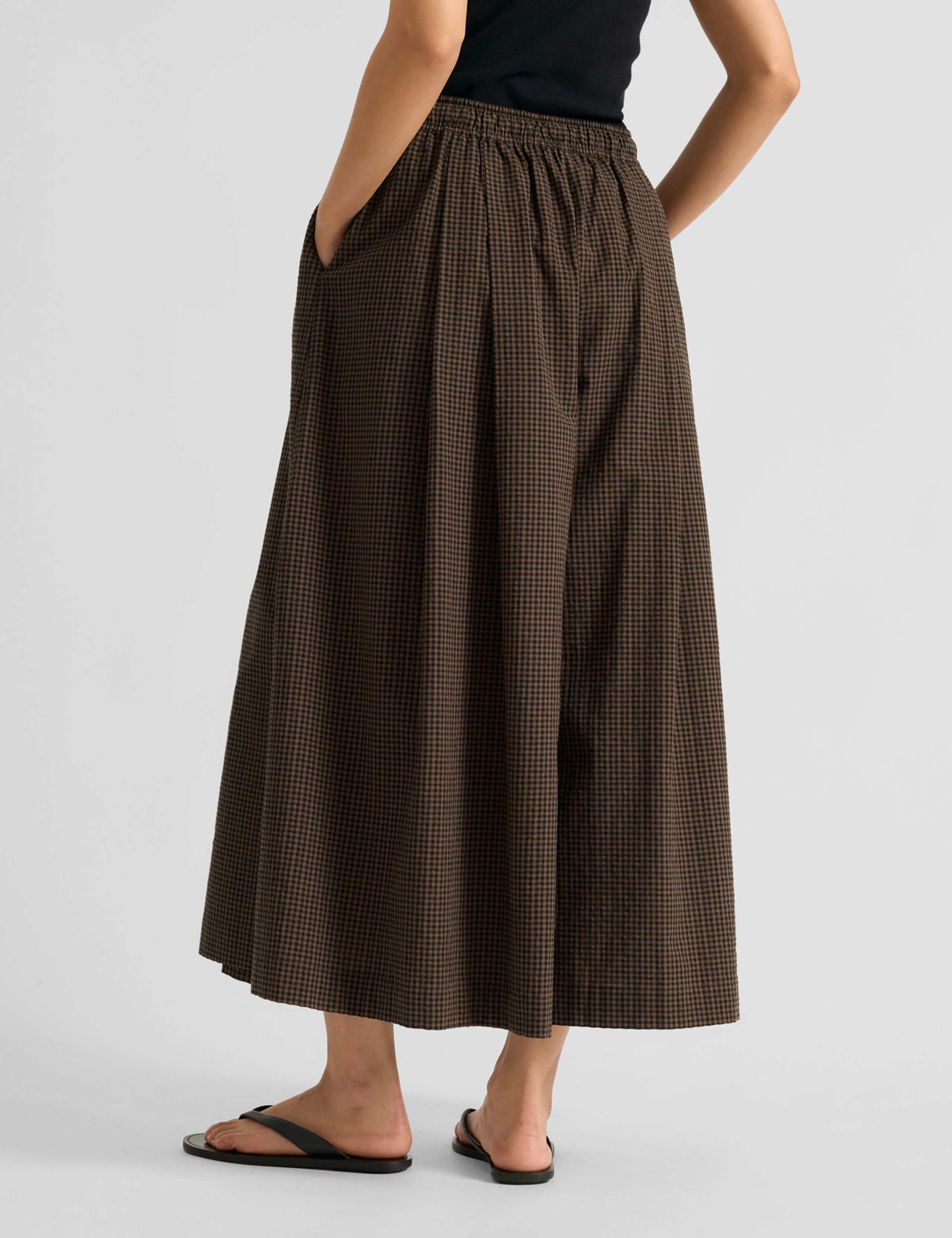 Pure Cotton Checked Culottes 4 of 6