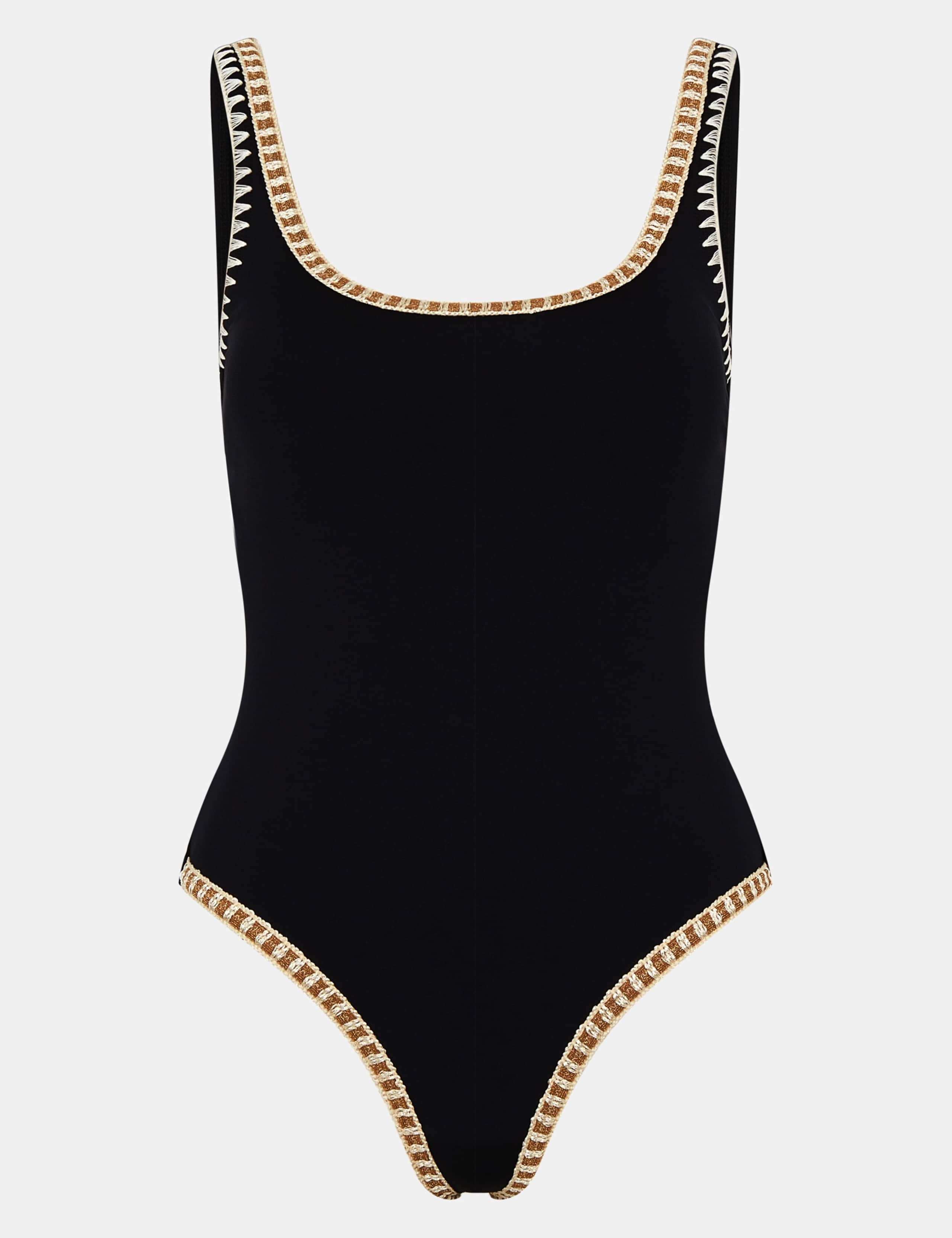 Glitter Trim Scoop Neck Swimsuit 2 of 5