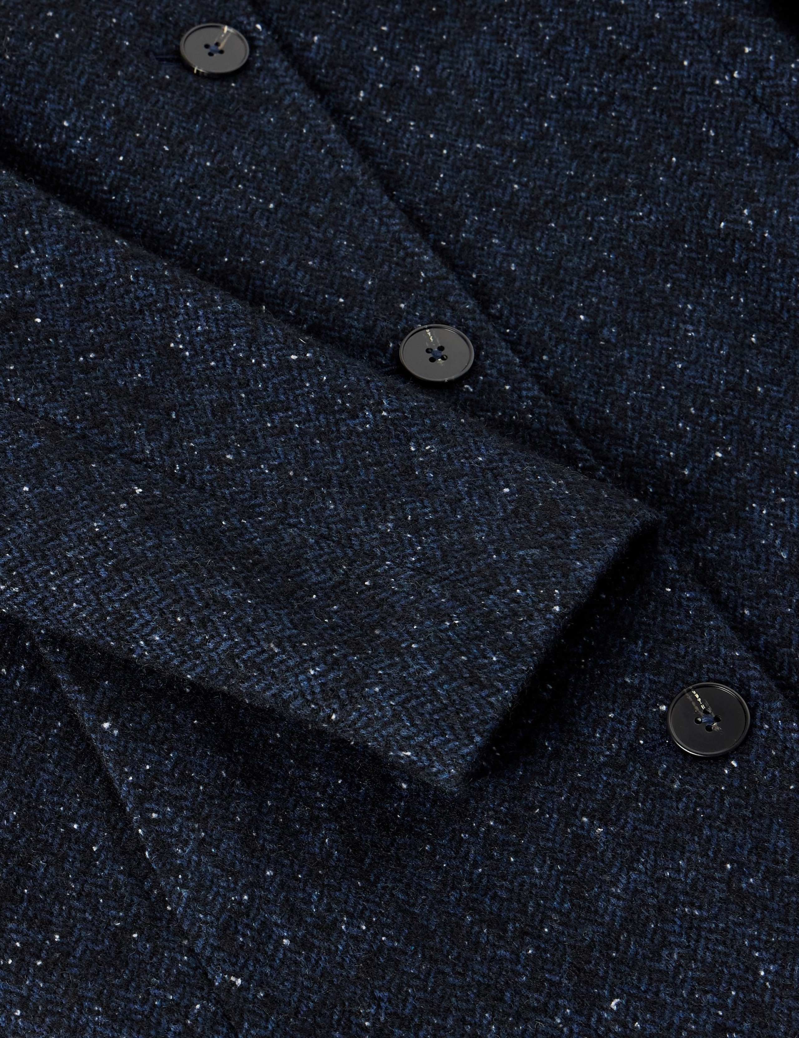 Tweed Funnel Neck Overcoat with Wool 7 of 7