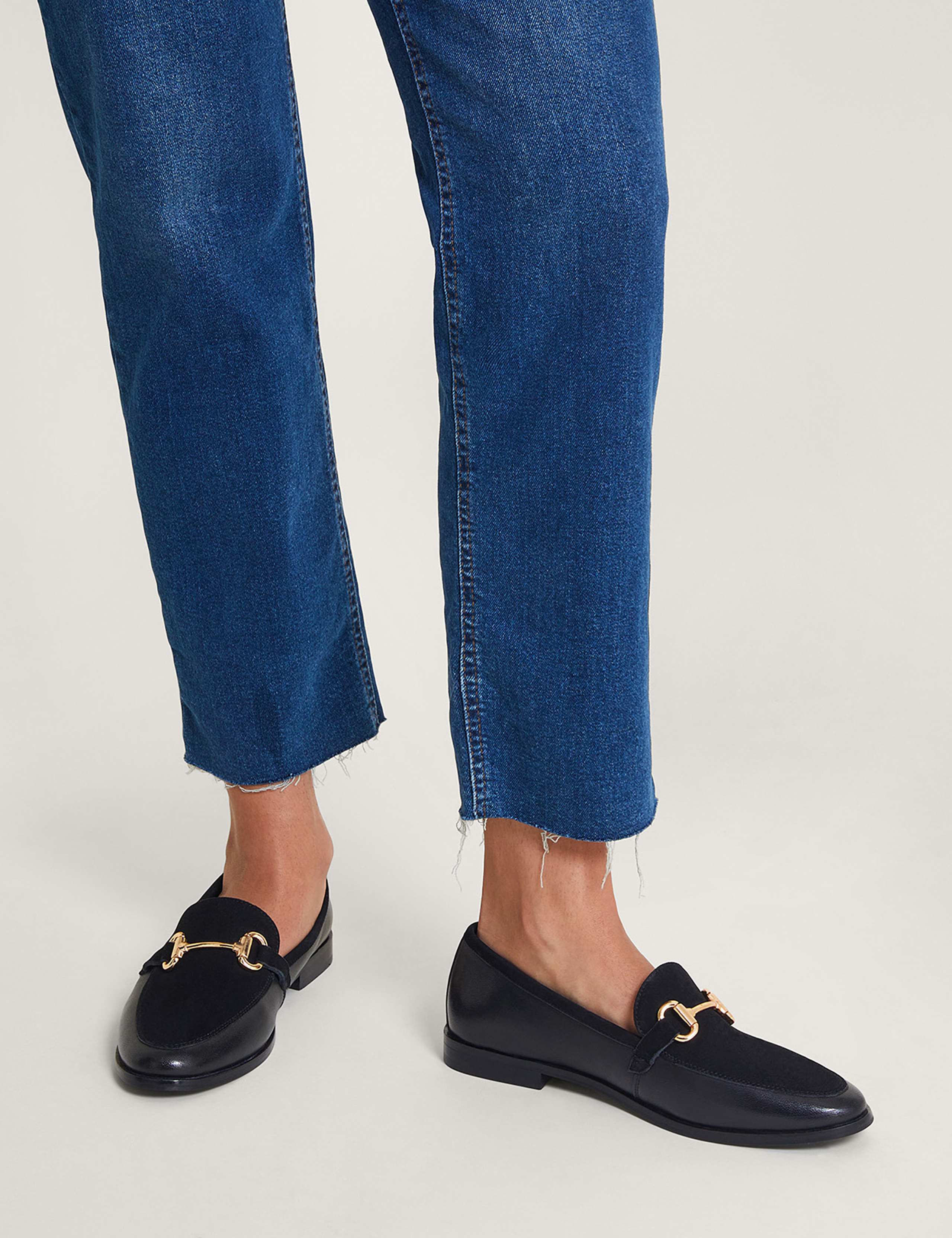 Leather Bar Block Heel Loafers 2 of 4