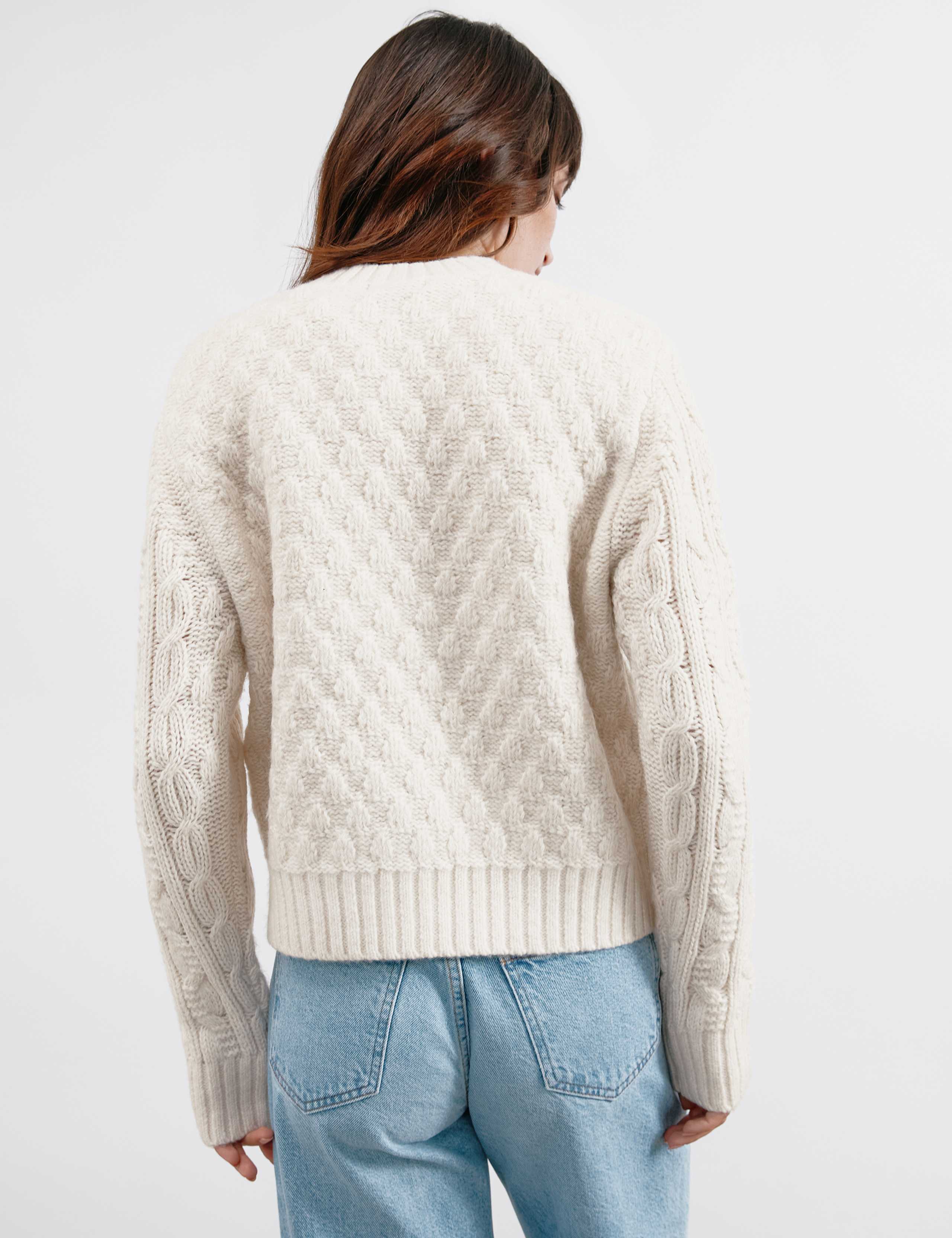 Cable Knit Crew Neck Cardigan 4 of 4