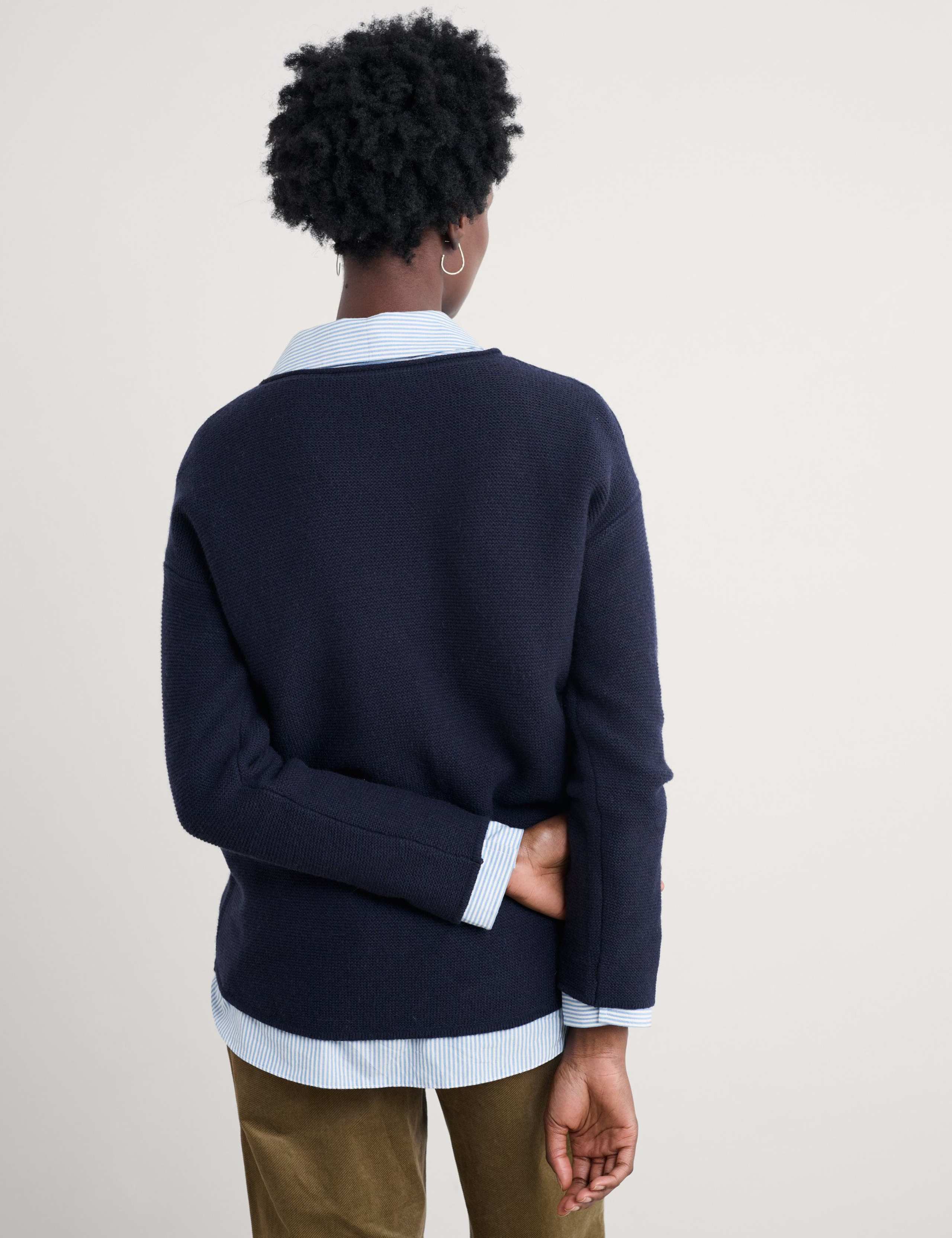 Merino Wool Rich Slash Neck Oversized Jumper 3 of 5