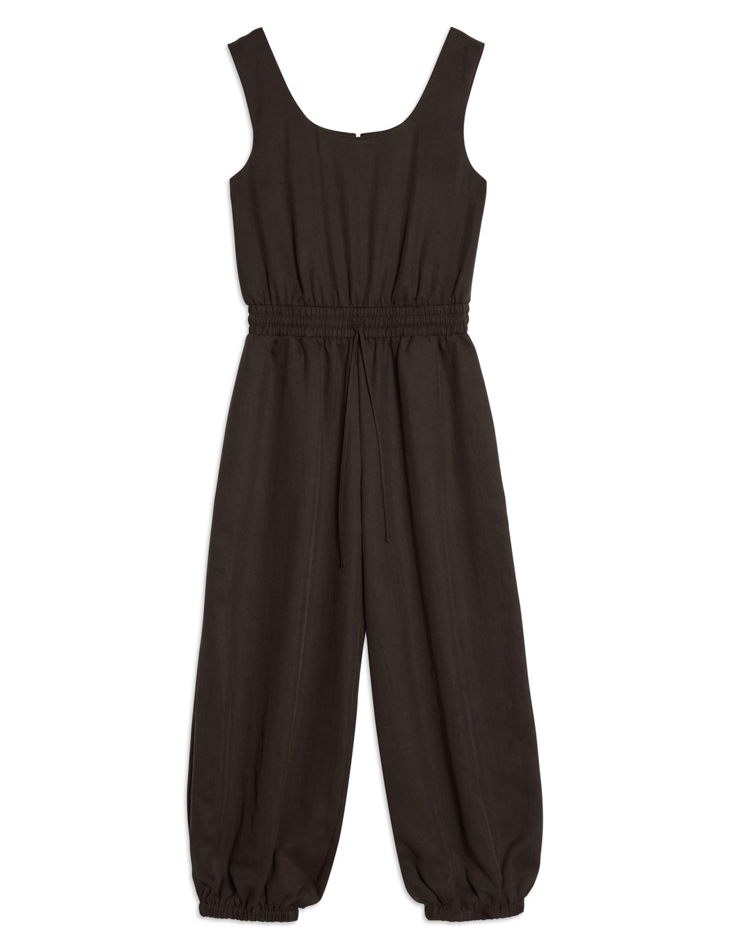 Lyocell Rich Sleeveless Balloon Leg Jumpsuit 2 of 4
