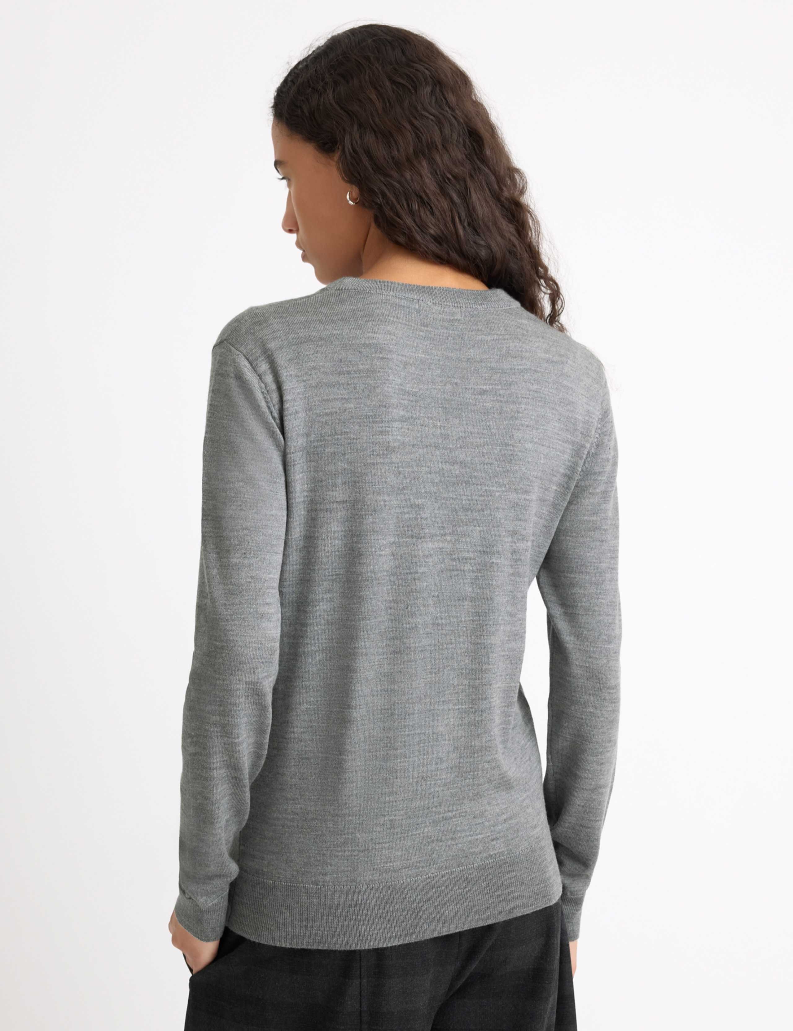 Pure Merino Wool Crew Neck Jumper 3 of 5